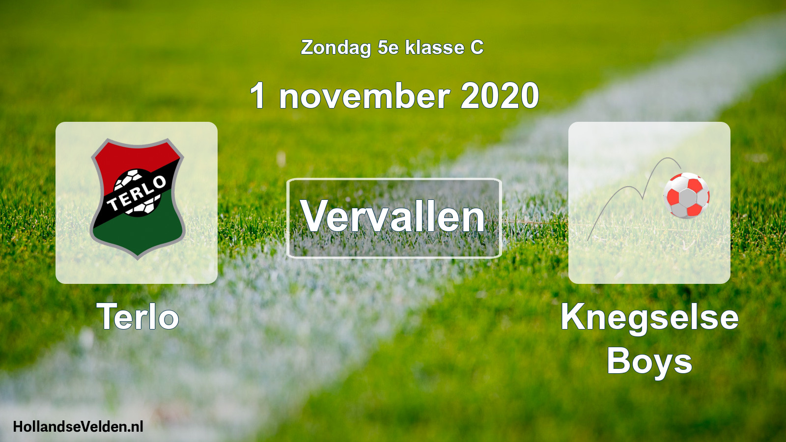 Scheduled Match: Terlo - Knegselse Boys (1 November 2020)