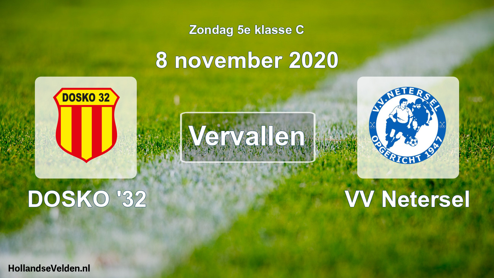 Scheduled Match: DOSKO '32 - VV Netersel (8 November 2020)