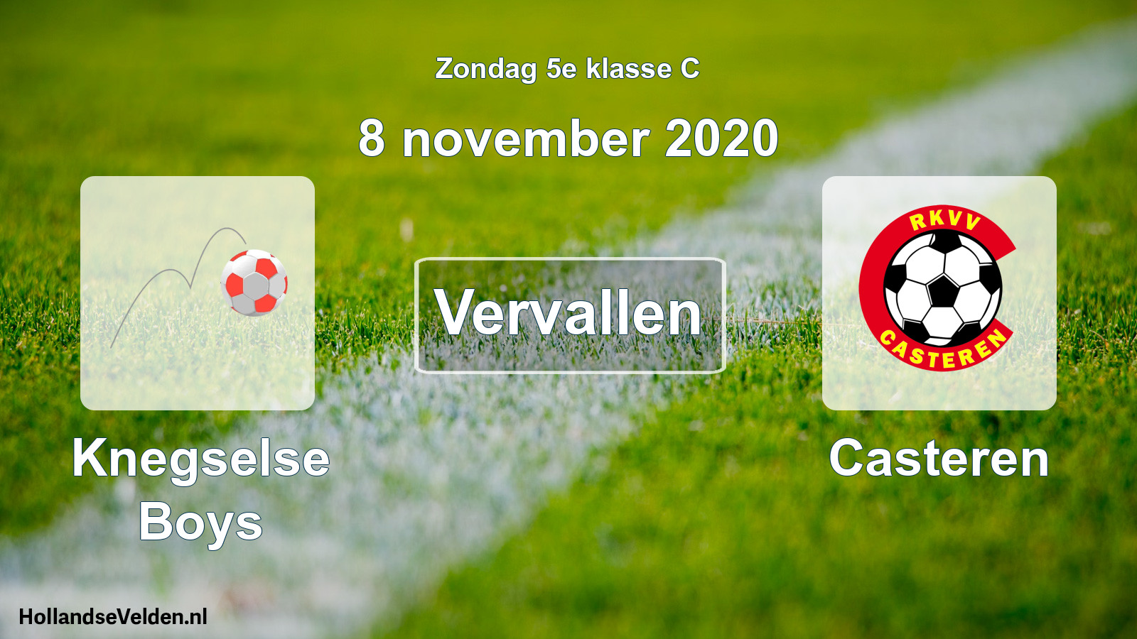 Scheduled Match: Knegselse Boys - Casteren (8 November 2020)