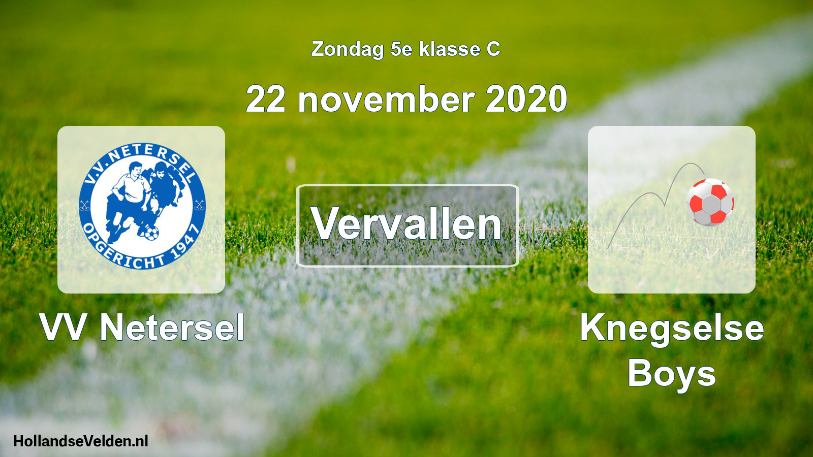 Scheduled Match: VV Netersel - Knegselse Boys (22 November 2020)