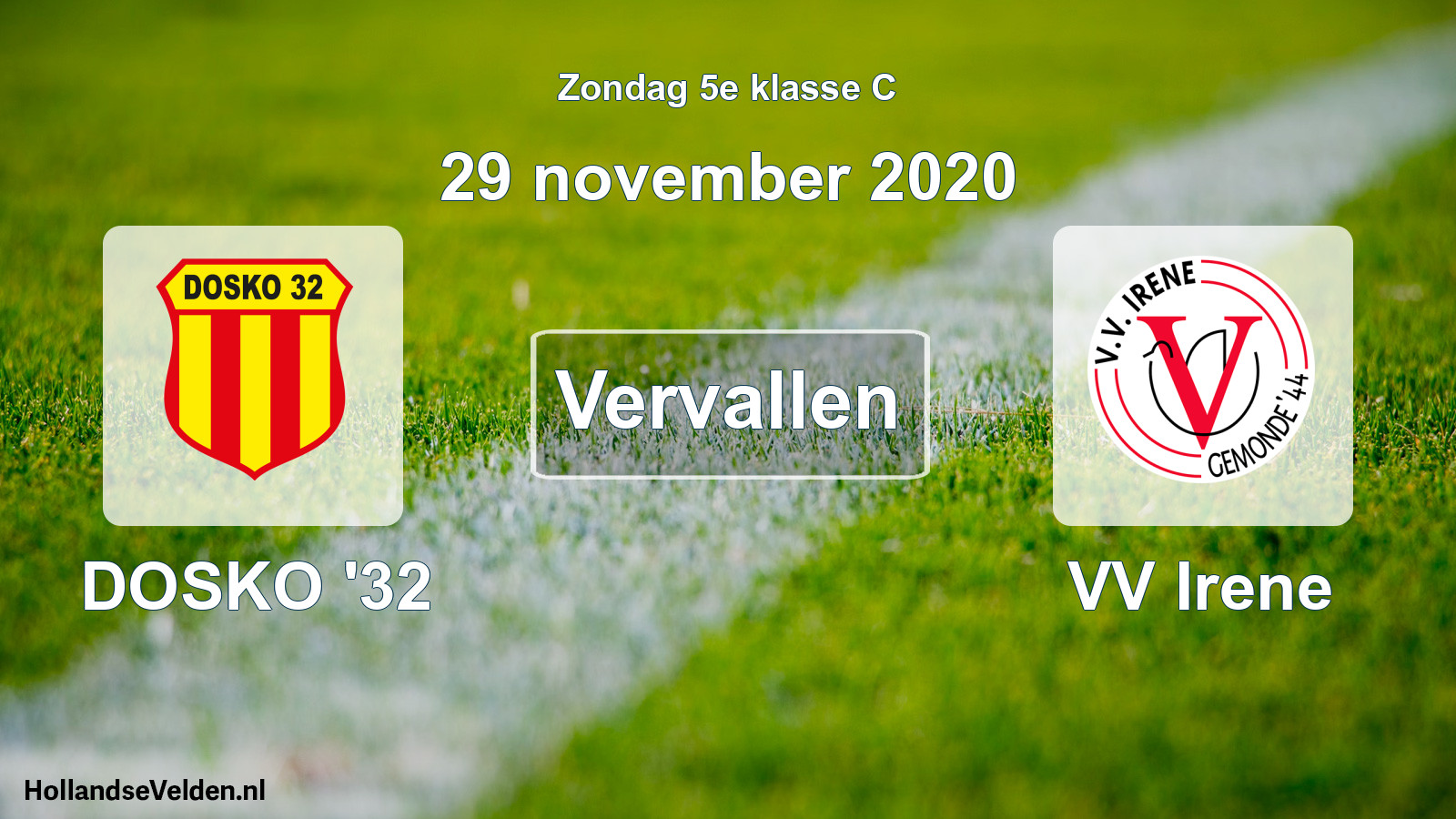 Scheduled Match: DOSKO '32 - VV Irene (29 November 2020)