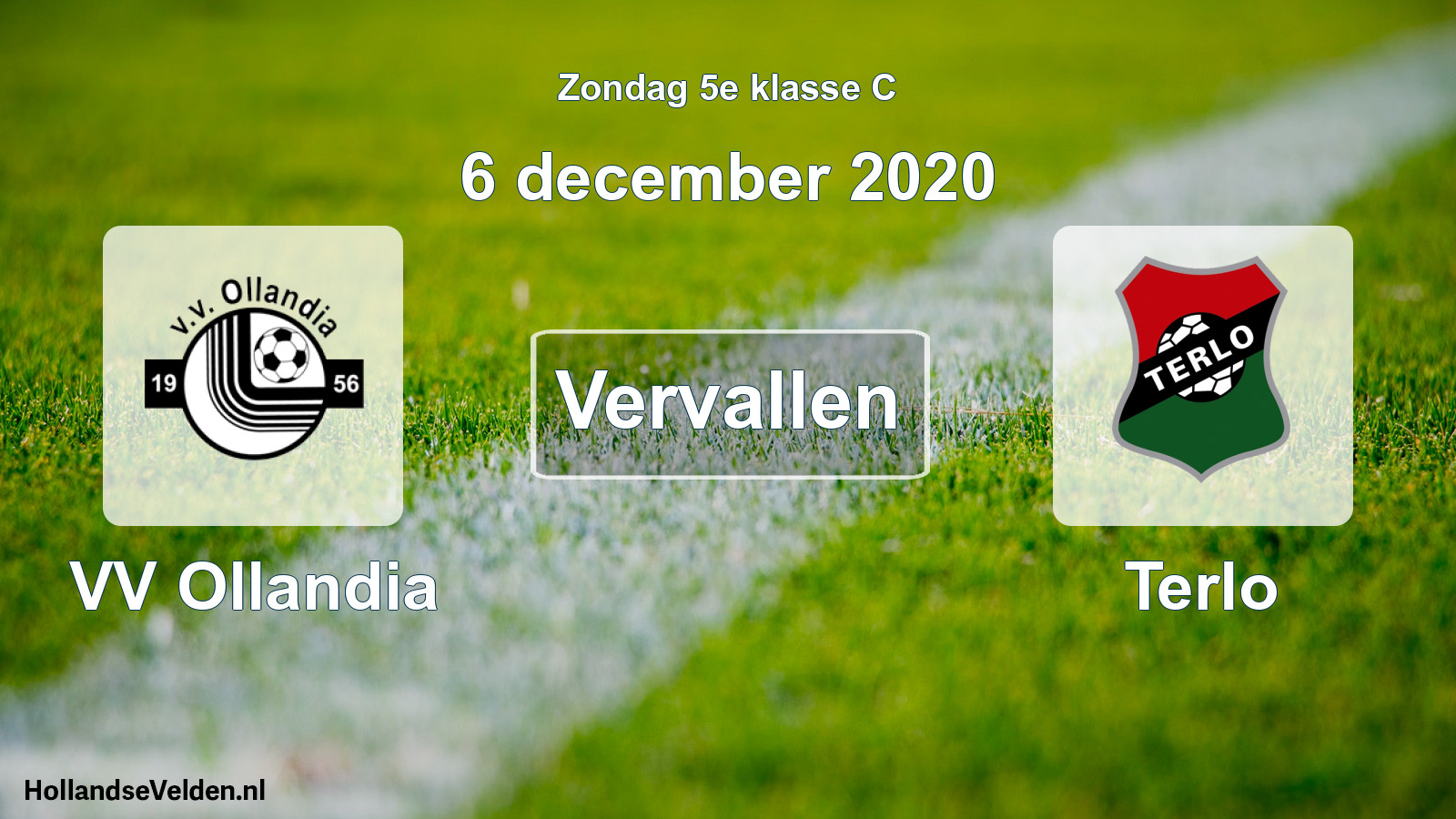 Scheduled Match: VV Ollandia - Terlo (6 December 2020)