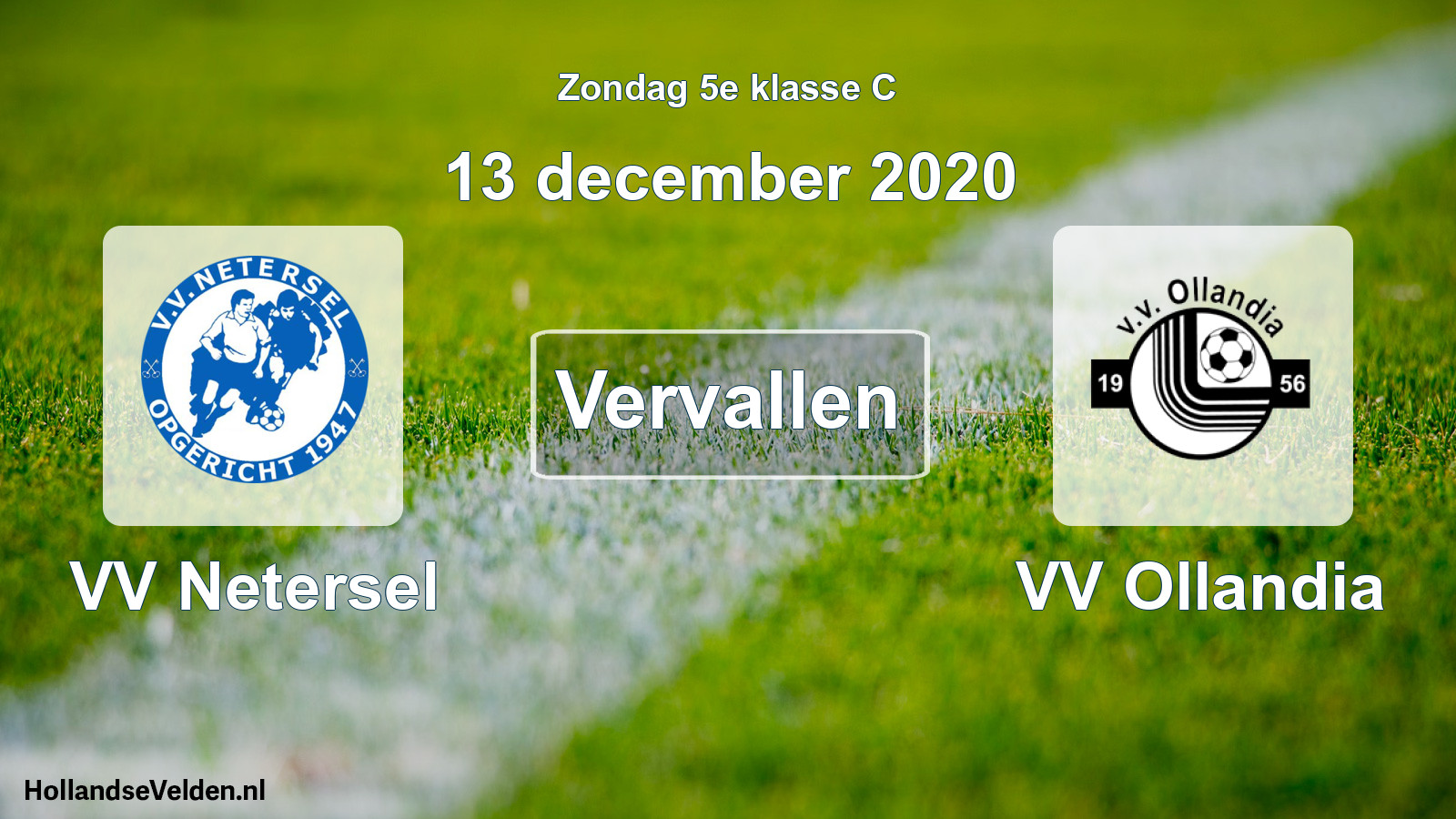Scheduled Match: VV Netersel - VV Ollandia (13 December 2020)