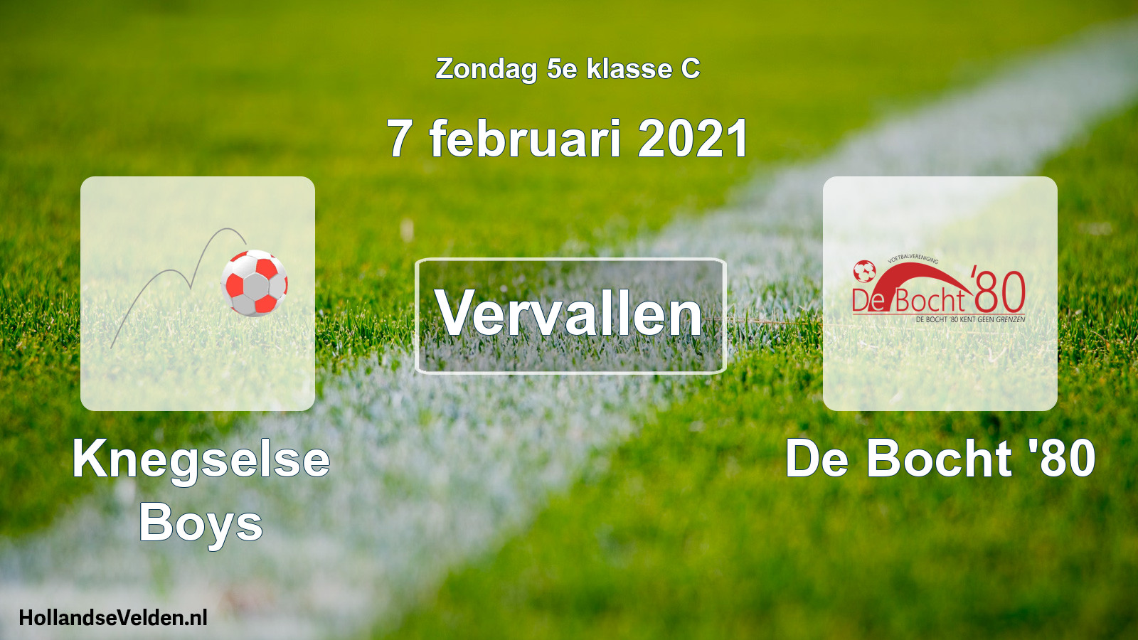 Scheduled Match: Knegselse Boys - De Bocht '80 (7 February 2021)