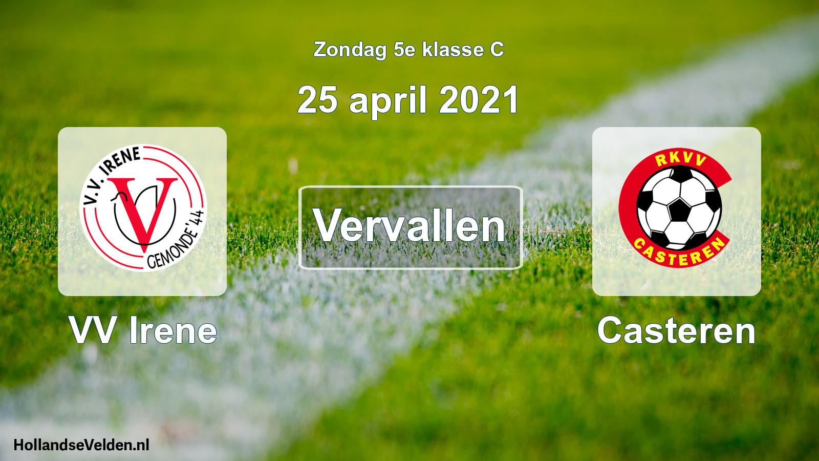 Scheduled Match: VV Irene - Casteren (25 April 2021)