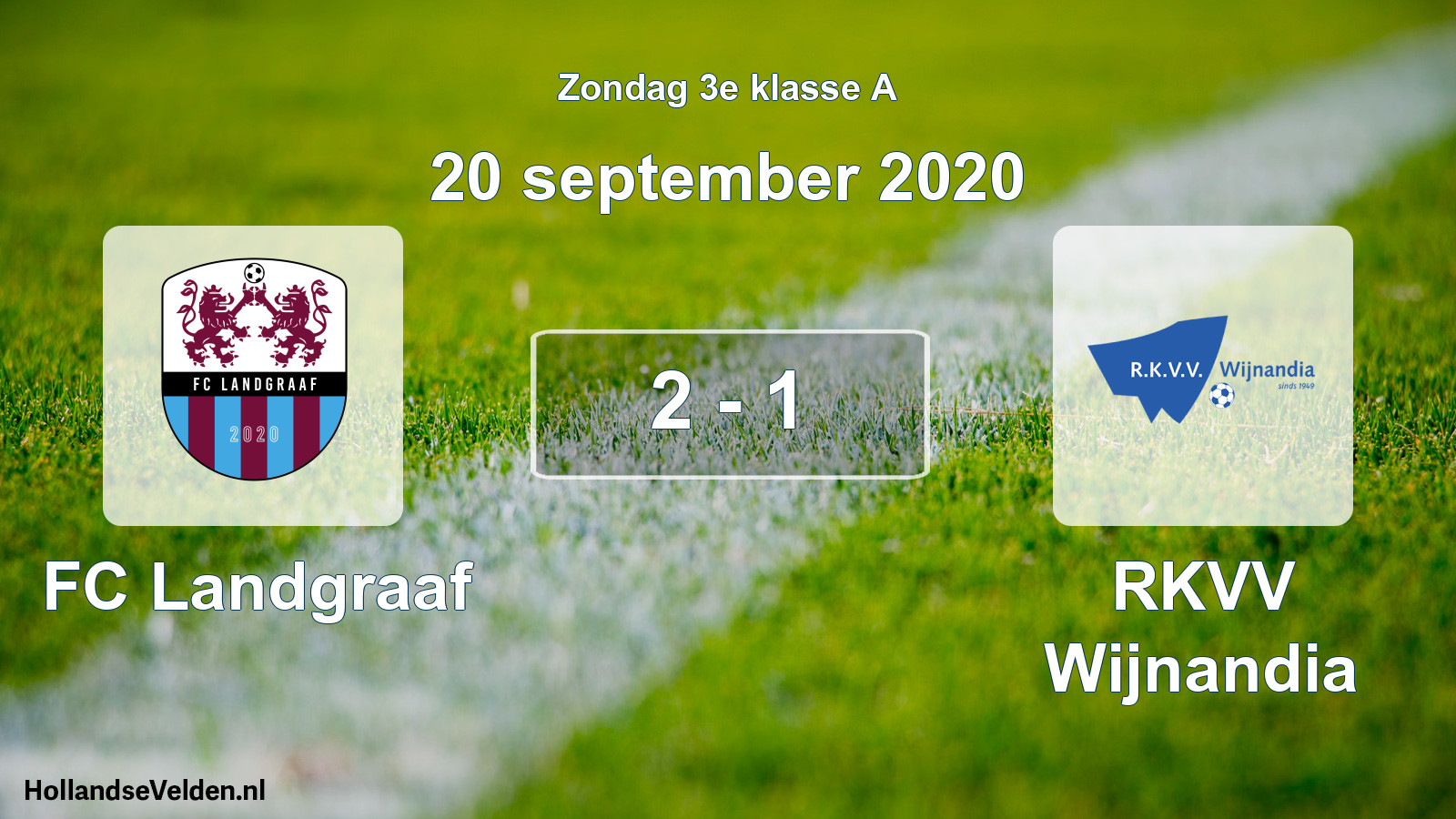 Total number of matches played: FC Landgraaf - RKVV Wijnandia 2 - 1 (20 September 2020)