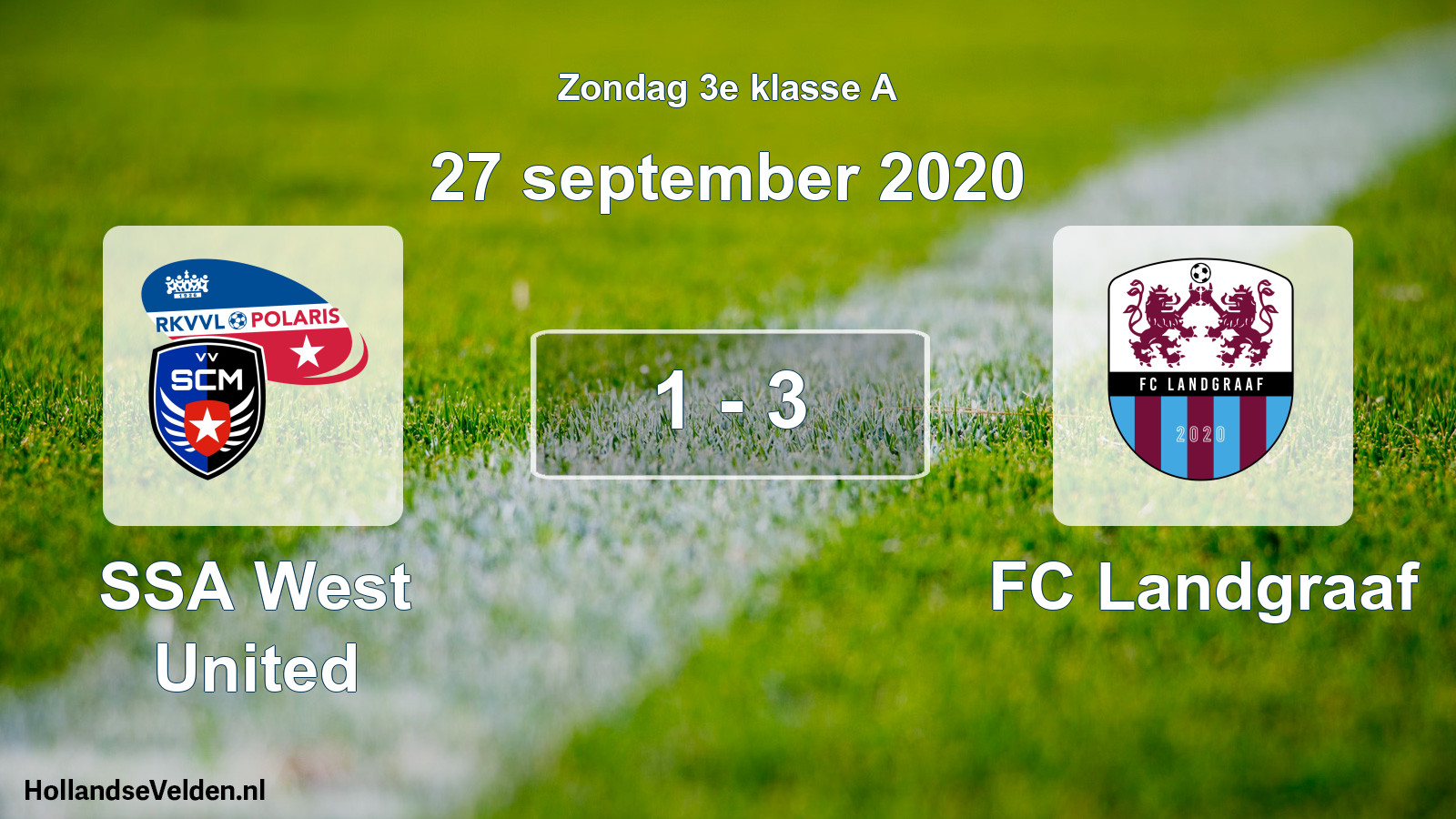Total number of matches played: SSA West United - FC Landgraaf 1 - 3 (27 September 2020)