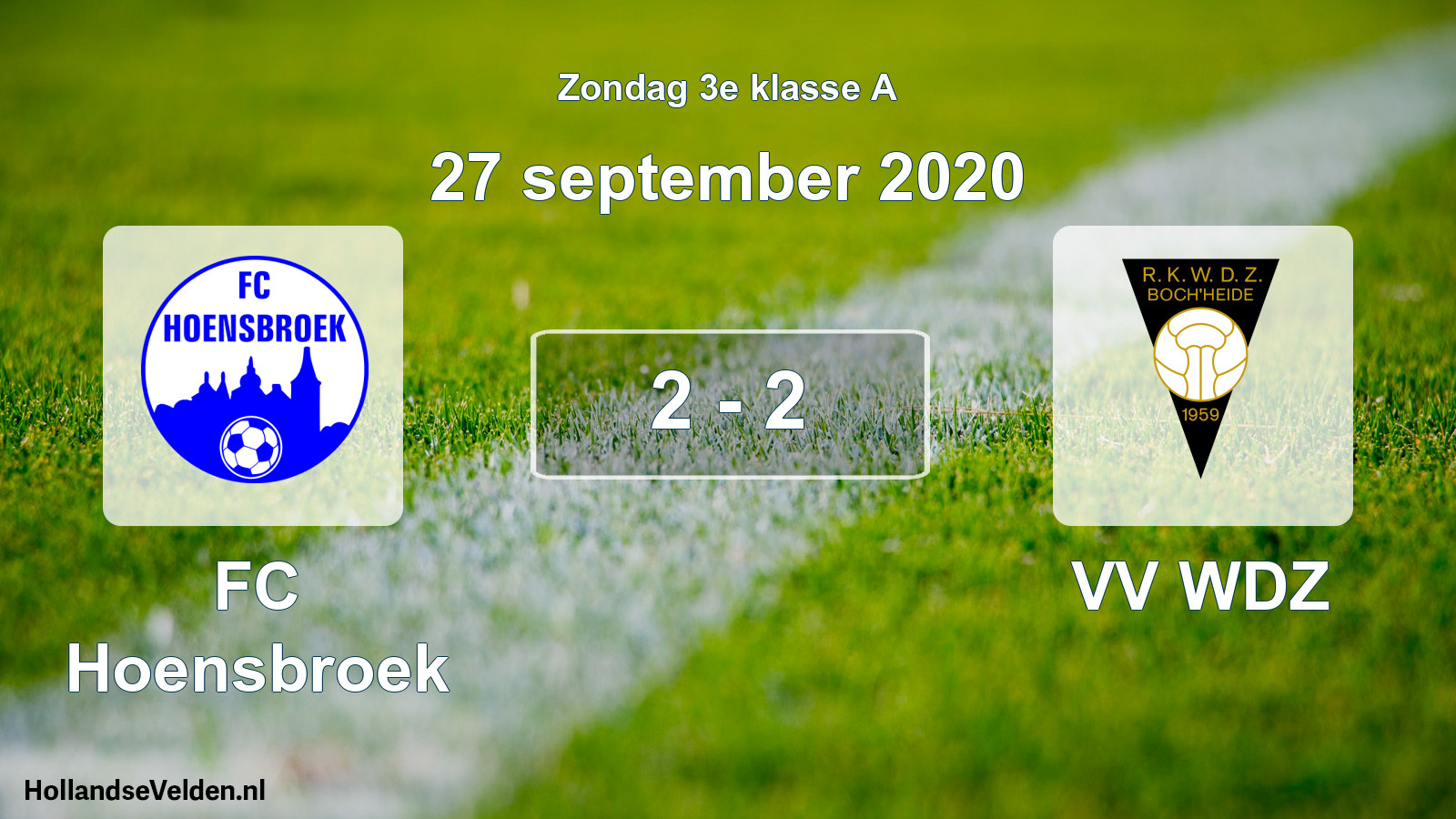 Total number of matches played: FC Hoensbroek - VV WDZ 2 - 2 (27 September 2020)