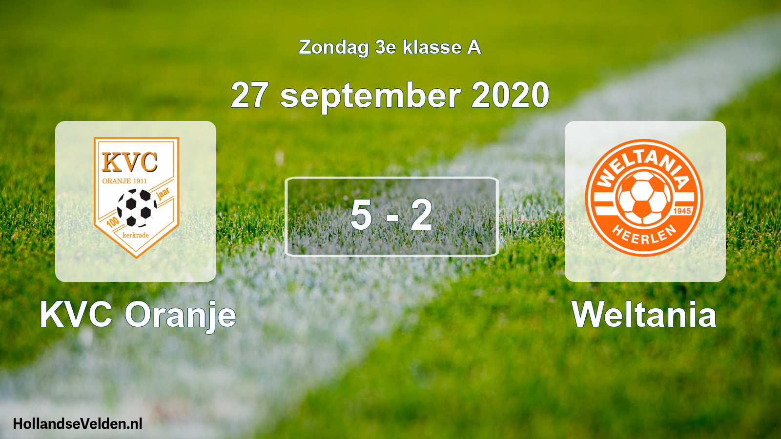Total number of matches played: KVC Oranje - Weltania 5 - 2 (27 September 2020)