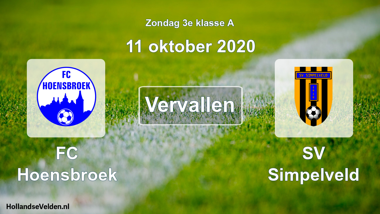 Scheduled Match: FC Hoensbroek - SV Simpelveld (11 October 2020)