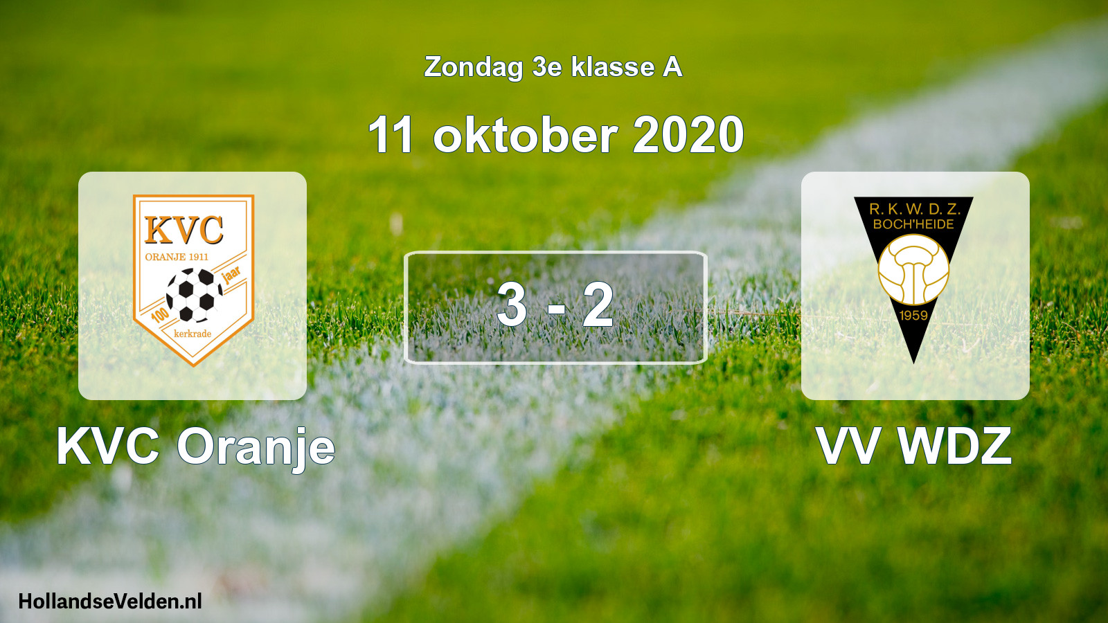 Total number of matches played: KVC Oranje - VV WDZ 3 - 2 (11 October 2020)
