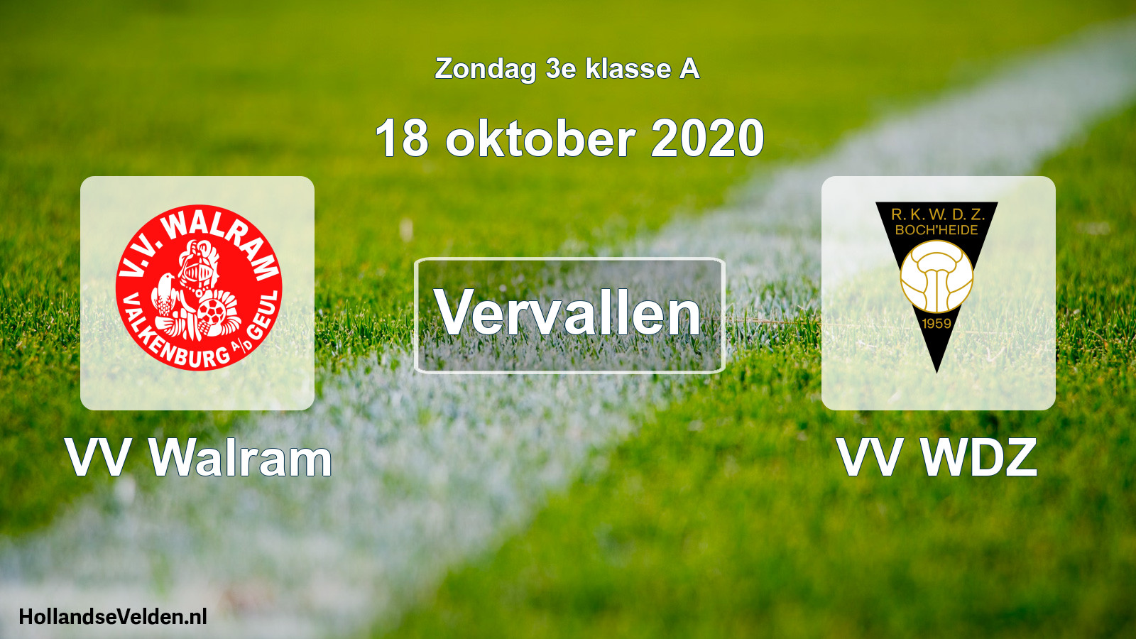 Scheduled Match: VV Walram - VV WDZ (18 October 2020)