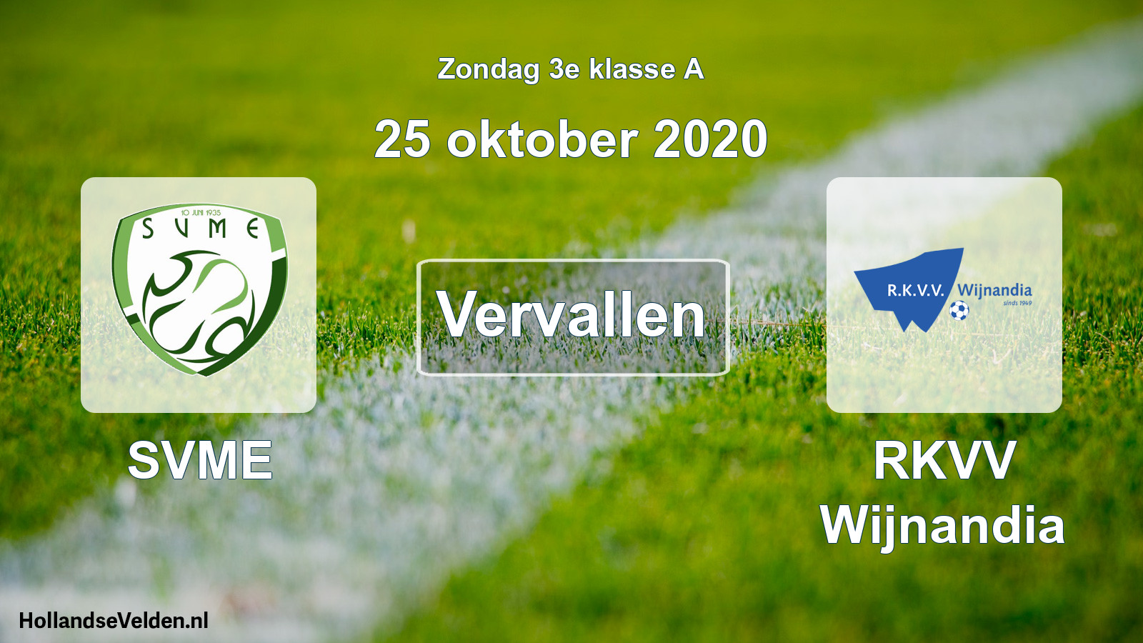 Scheduled Match: SVME - RKVV Wijnandia (25 October 2020)