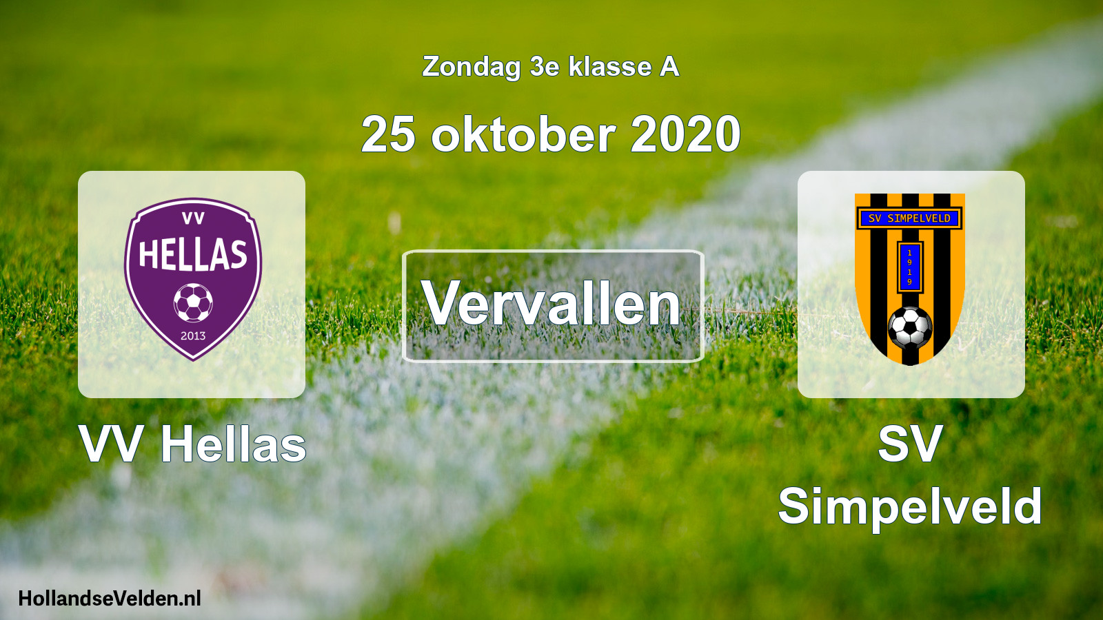 Scheduled Match: VV Hellas - SV Simpelveld (25 October 2020)