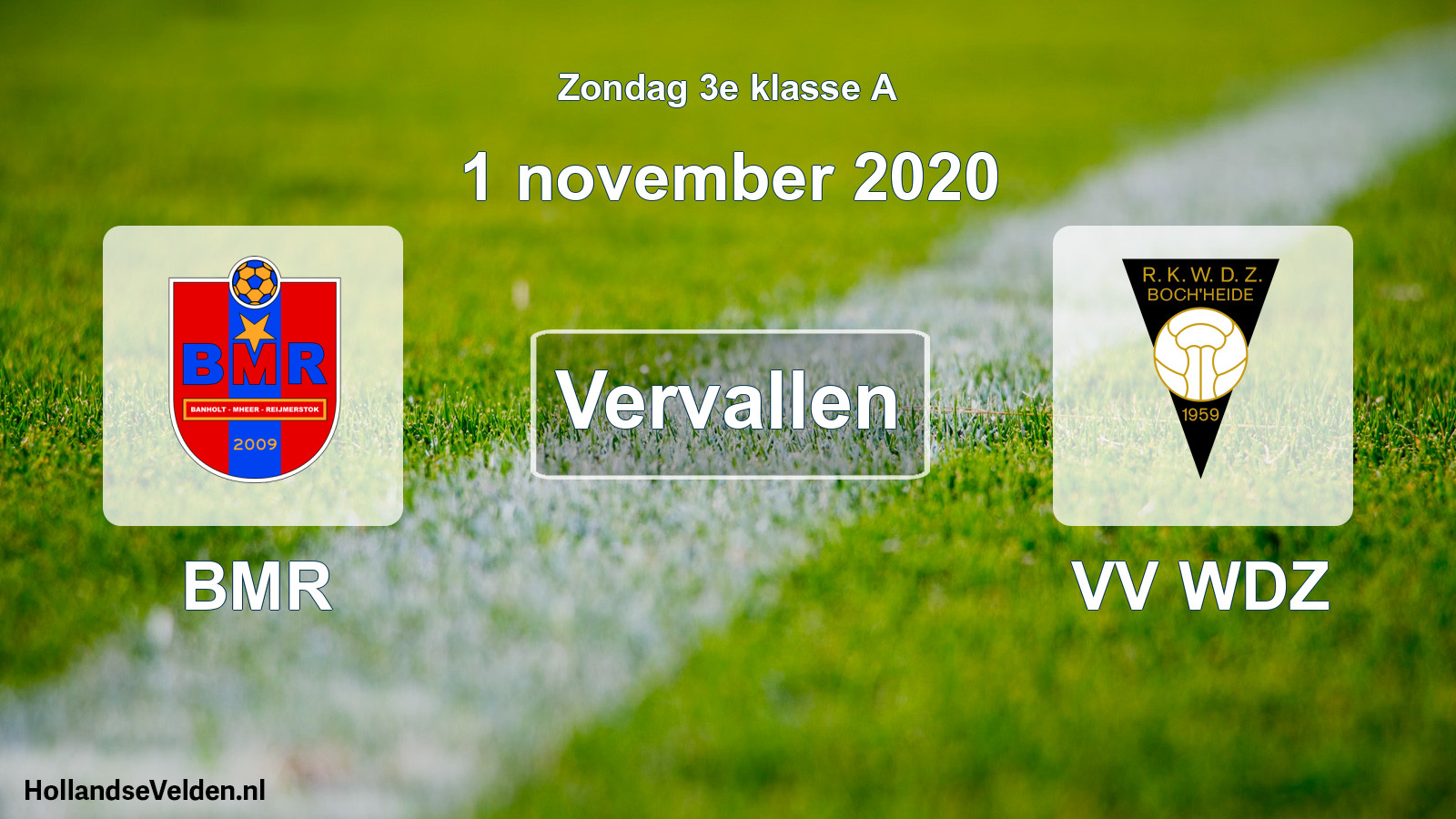 Scheduled Match: BMR - VV WDZ (1 November 2020)