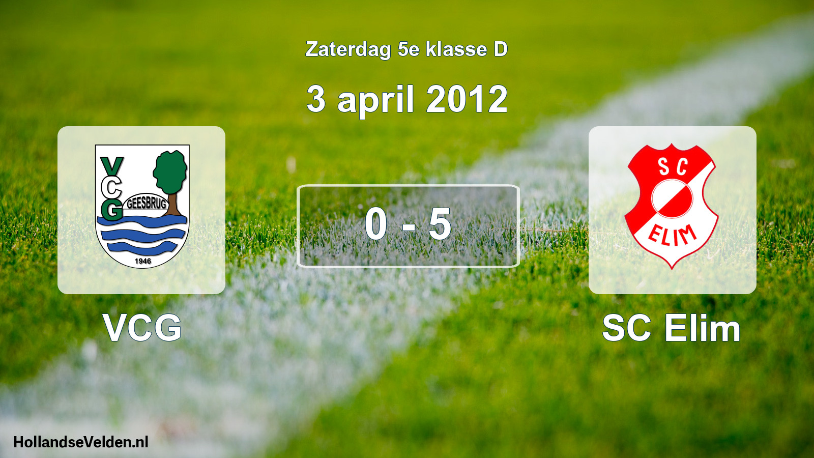 Total number of matches played: VCG - SC Elim 0 - 5 (3 April 2012)