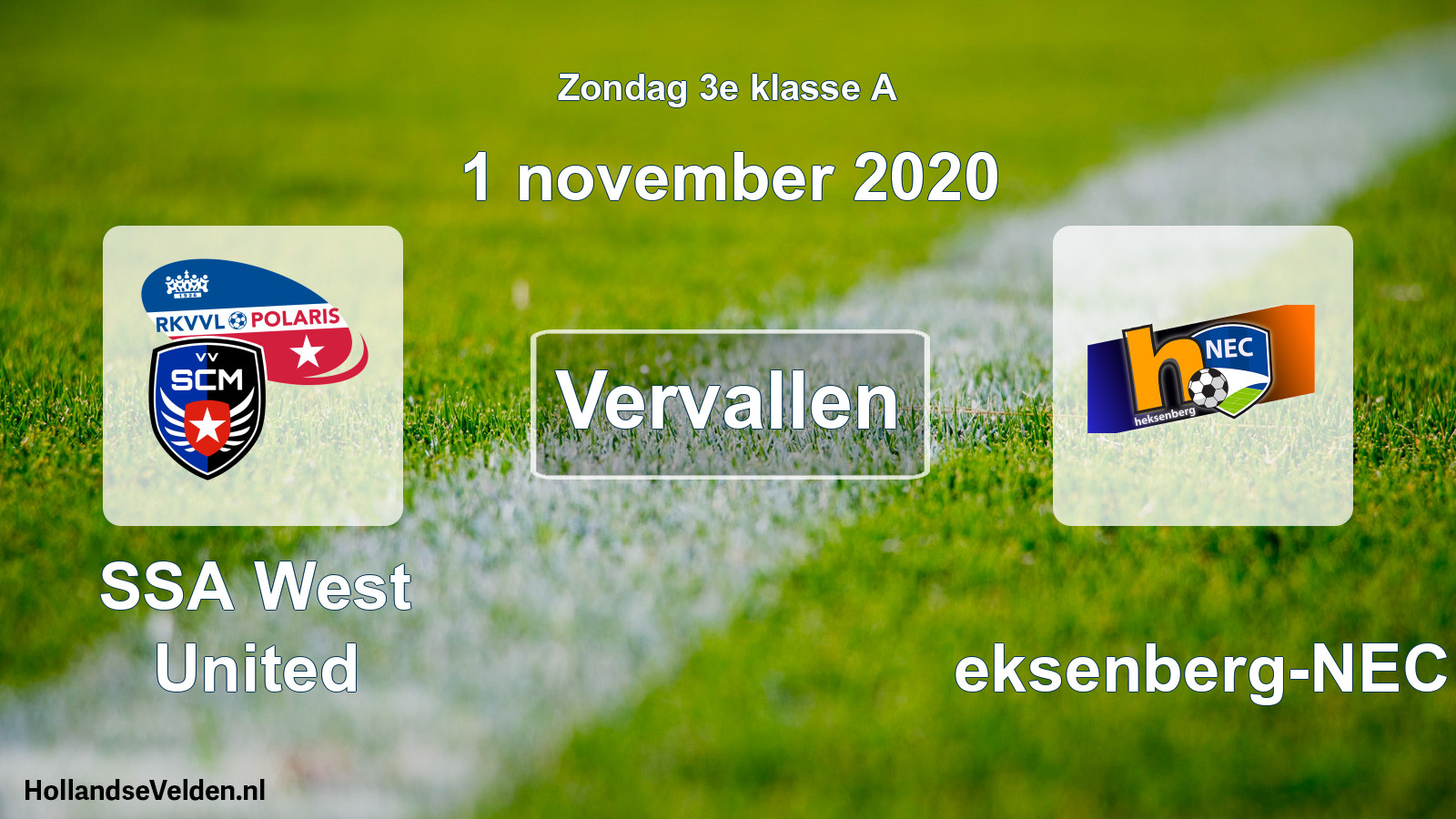 Scheduled Match: SSA West United - Heksenberg-NEC (1 November 2020)