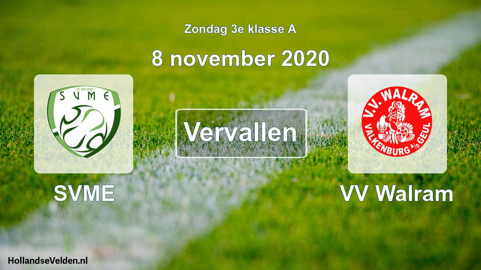 Scheduled Match: SVME - VV Walram (8 November 2020)