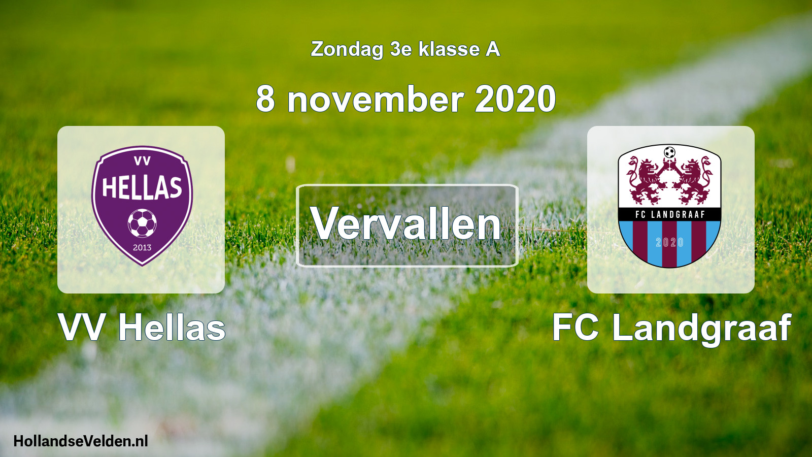Scheduled Match: VV Hellas - FC Landgraaf (8 November 2020)