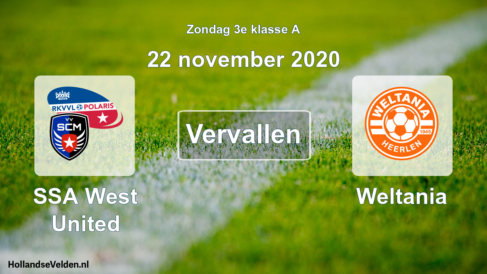 Scheduled Match: SSA West United - Weltania (22 November 2020)