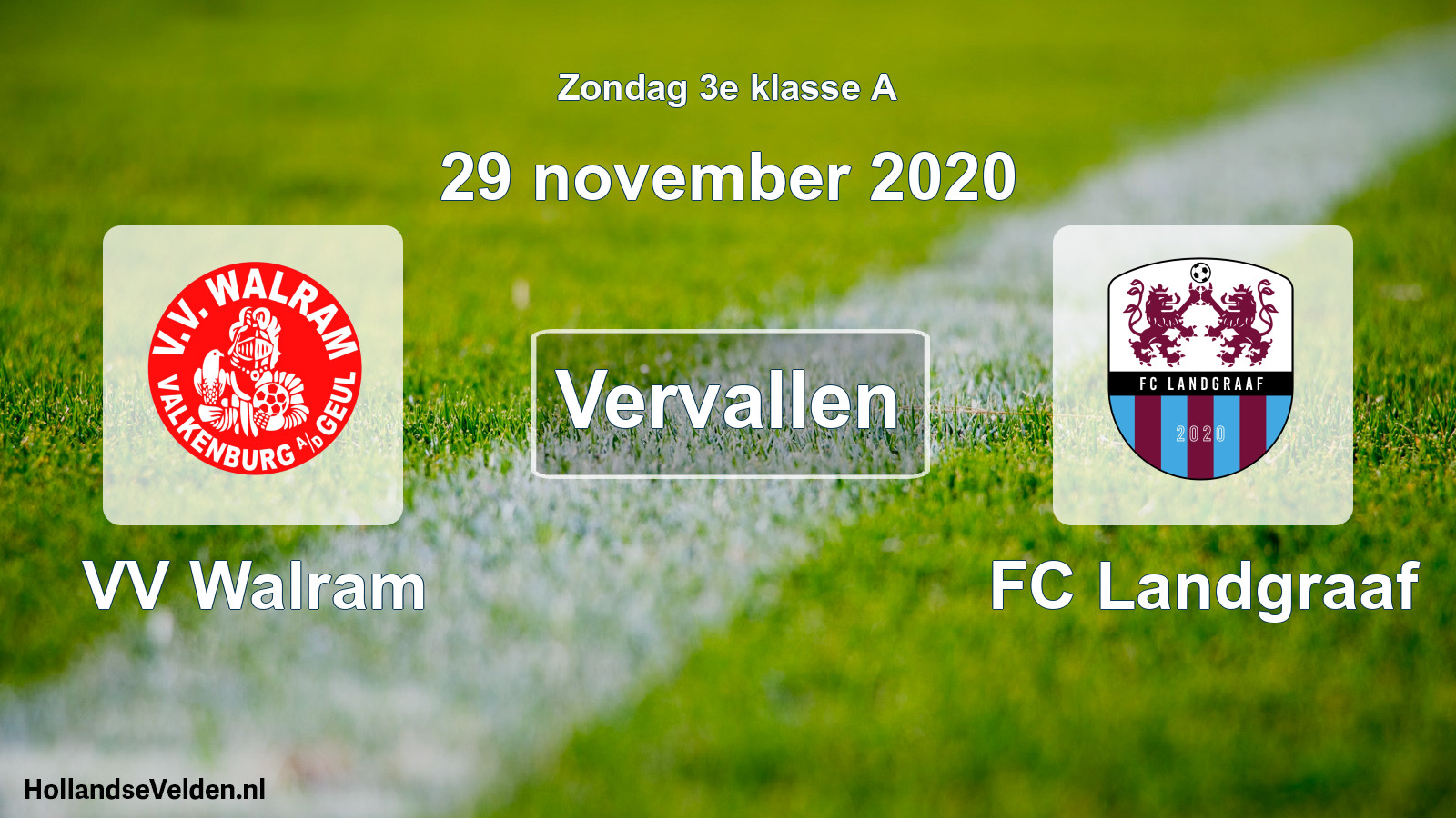 Scheduled Match: VV Walram - FC Landgraaf (29 November 2020)