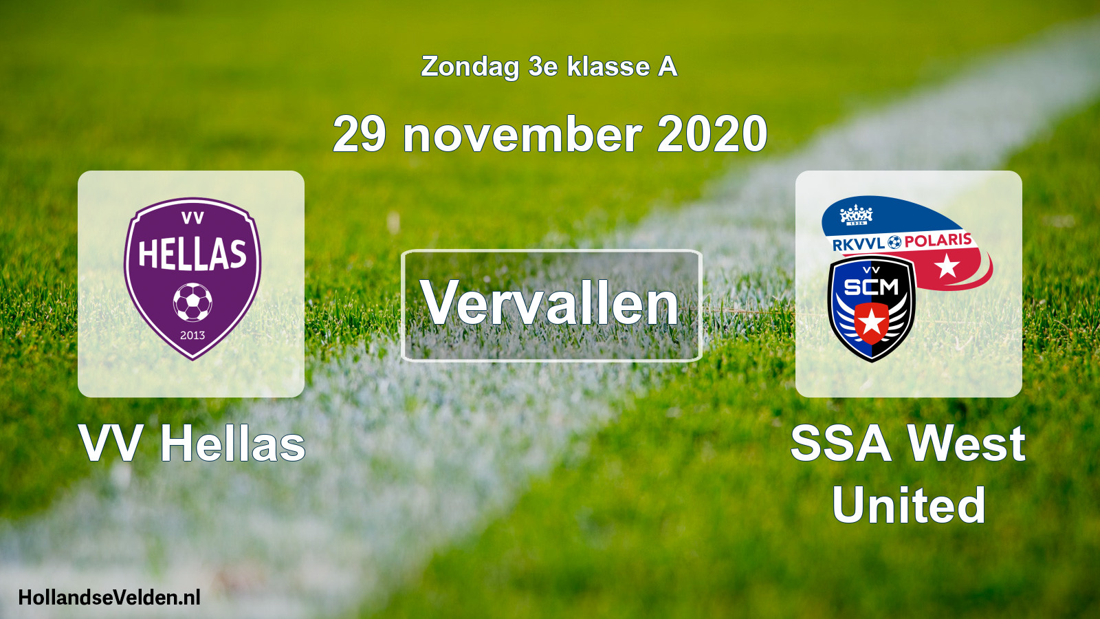 Scheduled Match: VV Hellas - SSA West United (29 November 2020)