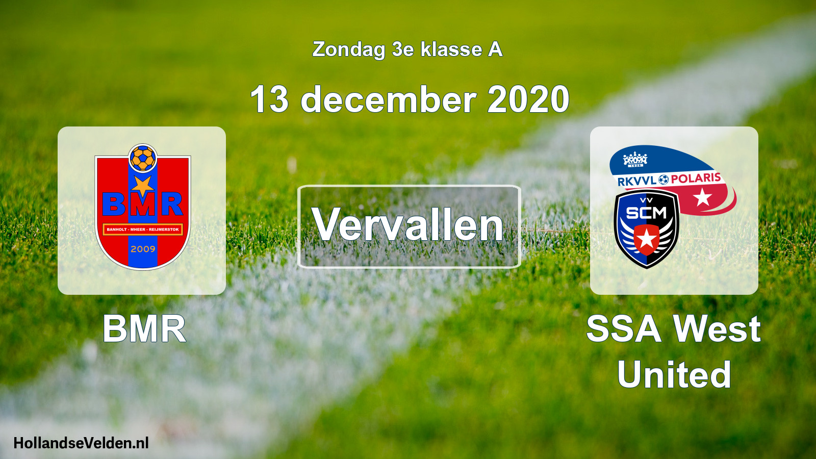 Scheduled Match: BMR - SSA West United (13 December 2020)
