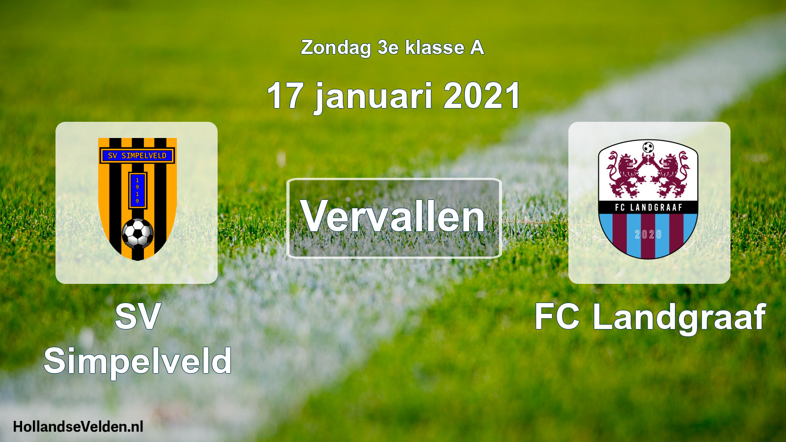 Scheduled Match: SV Simpelveld - FC Landgraaf (17 January 2021)