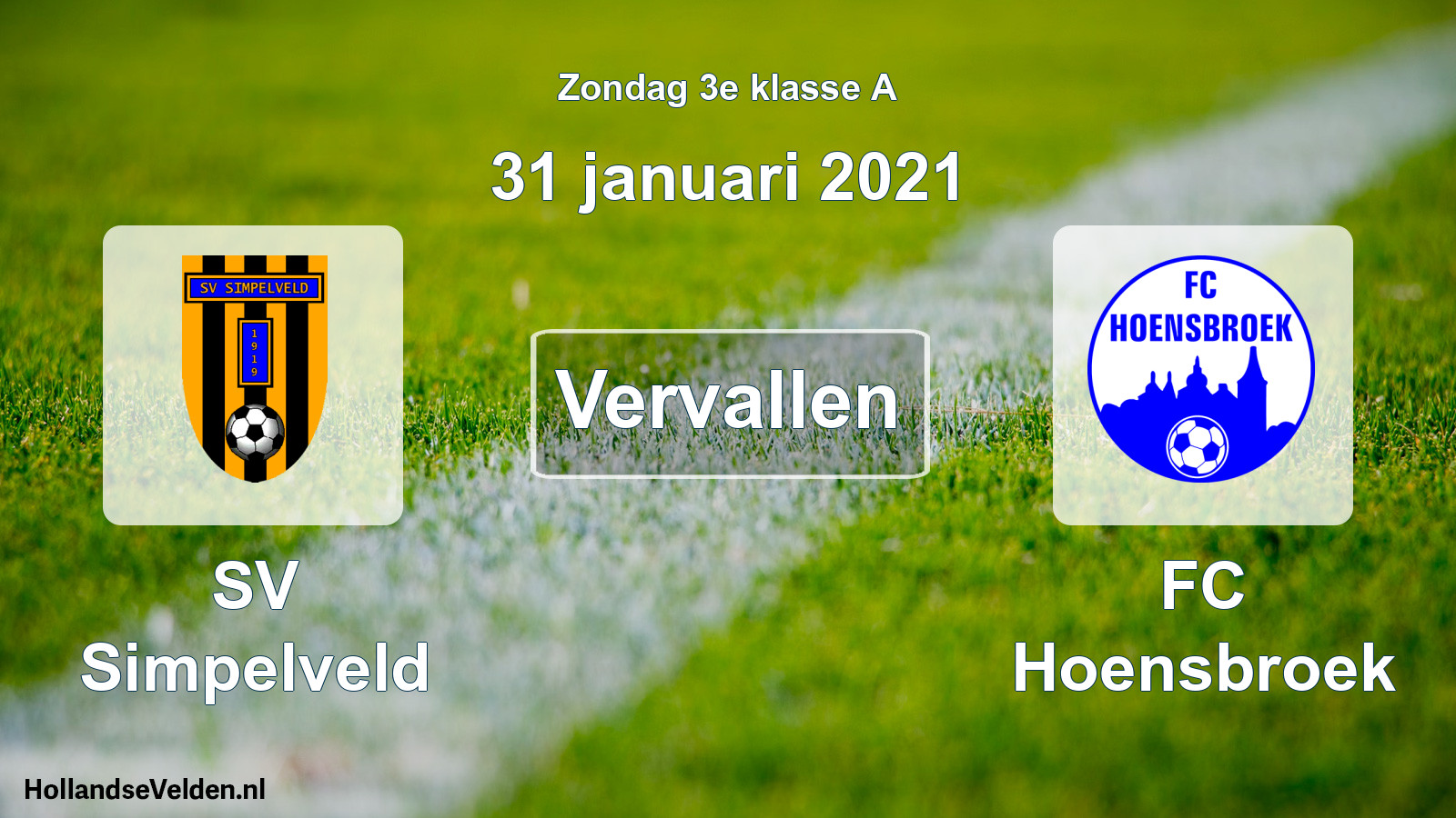 Scheduled Match: SV Simpelveld - FC Hoensbroek (31 January 2021)