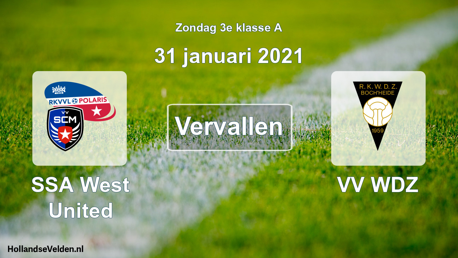 Scheduled Match: SSA West United - VV WDZ (31 January 2021)