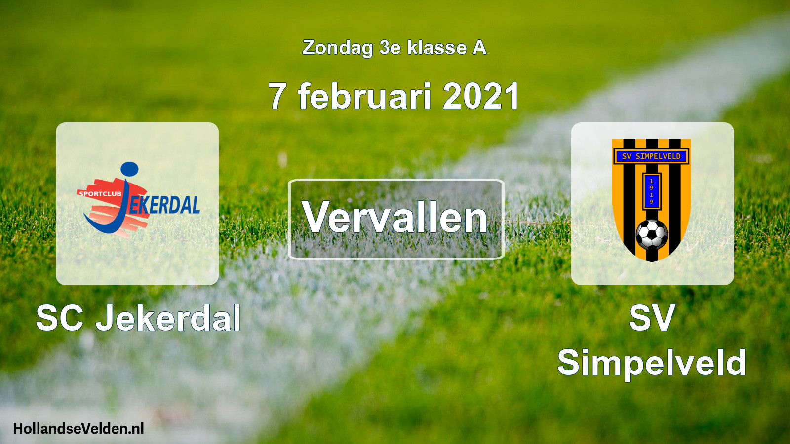 Scheduled Match: SC Jekerdal - SV Simpelveld (7 February 2021)