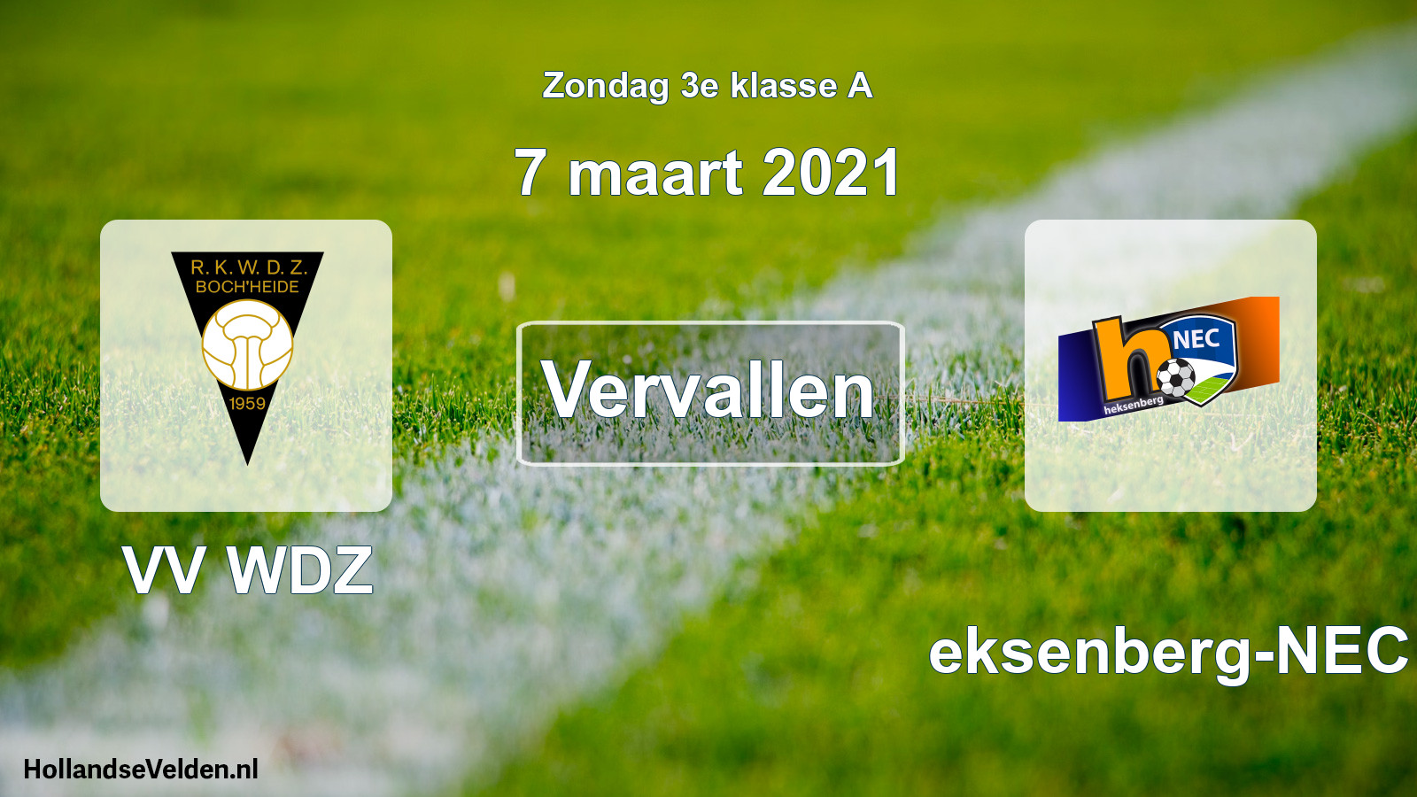 Scheduled Match: VV WDZ - Heksenberg-NEC (7 March 2021)