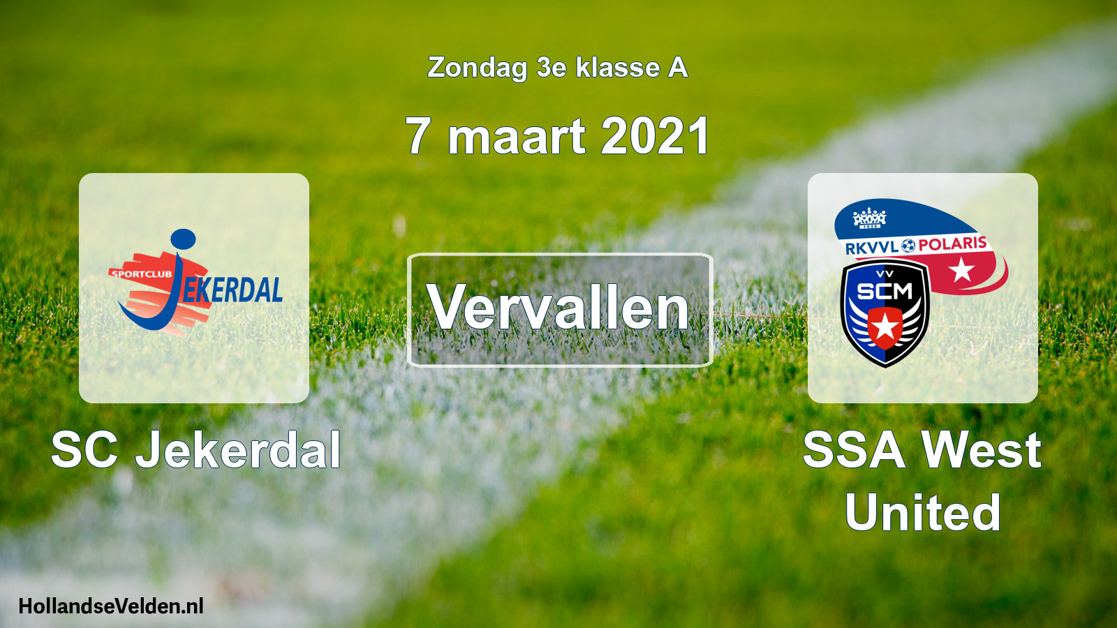 Scheduled Match: SC Jekerdal - SSA West United (7 March 2021)
