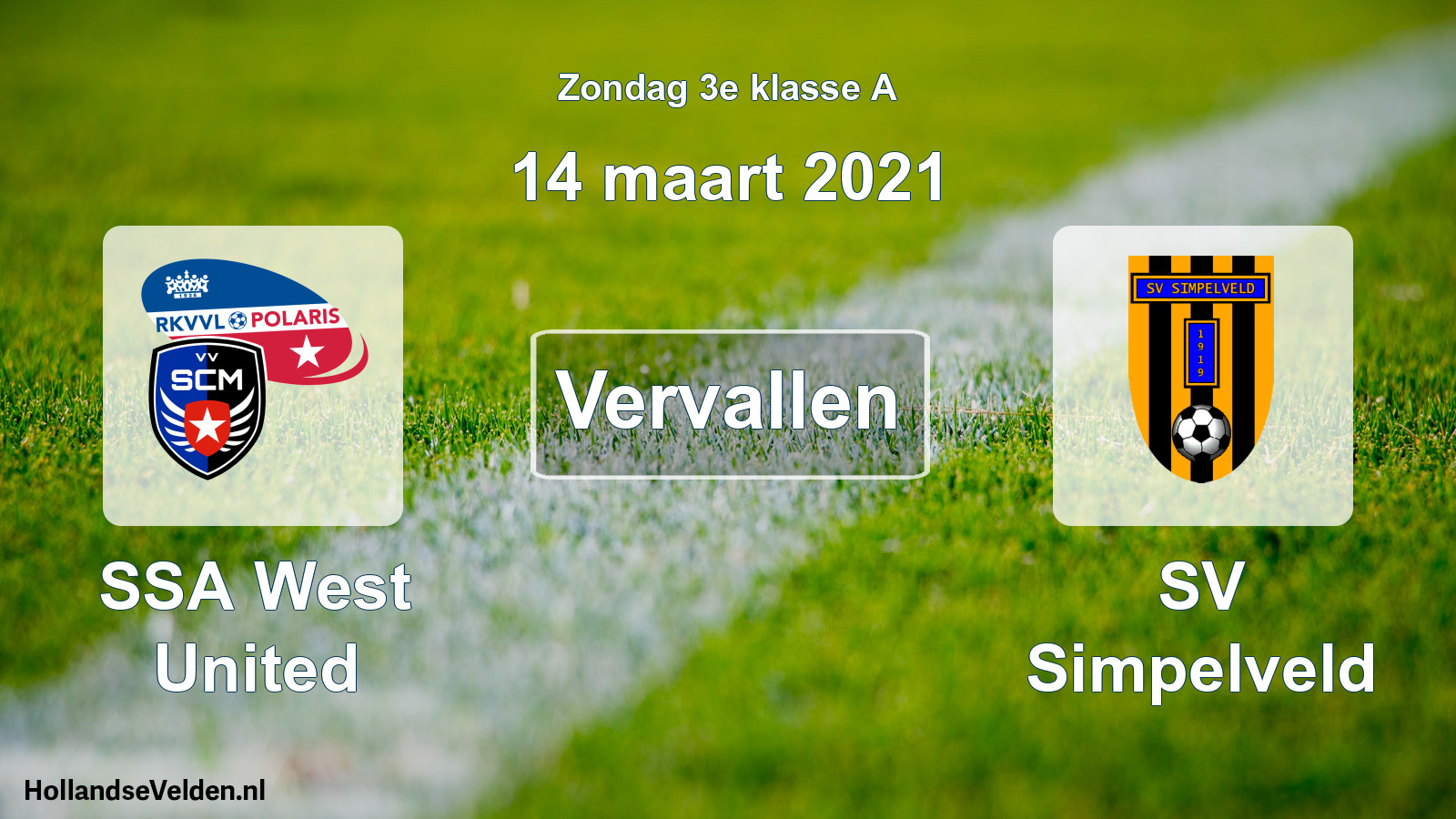 Scheduled Match: SSA West United - SV Simpelveld (14 March 2021)