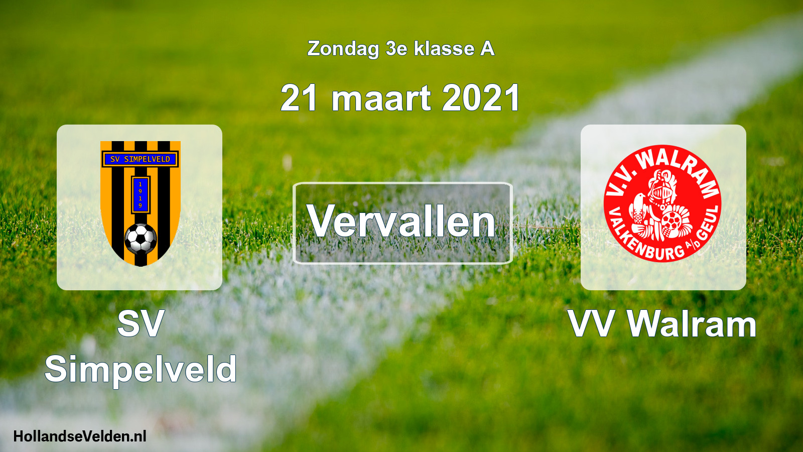 Scheduled Match: SV Simpelveld - VV Walram (21 March 2021)