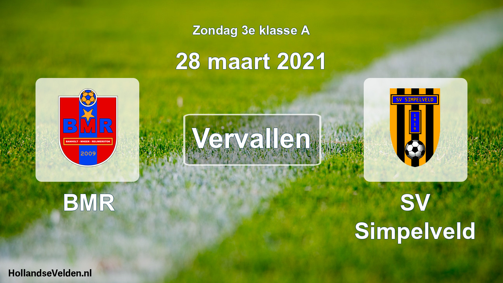 Scheduled Match: BMR - SV Simpelveld (28 March 2021)