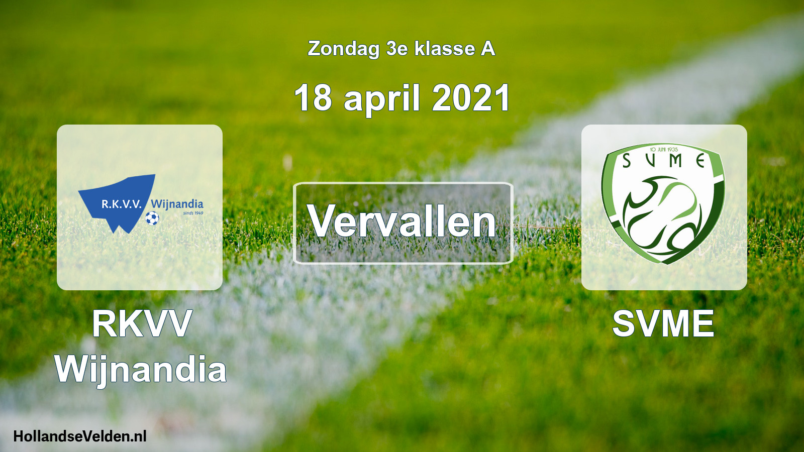 Scheduled Match: RKVV Wijnandia - SVME (18 April 2021)