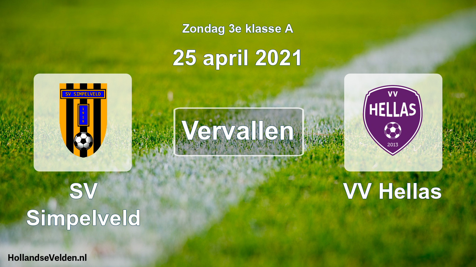 Scheduled Match: SV Simpelveld - VV Hellas (25 April 2021)