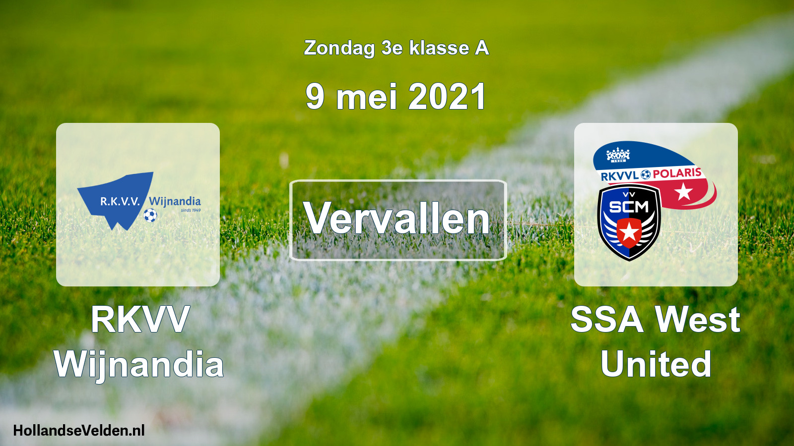 Scheduled Match: RKVV Wijnandia - SSA West United (9 May 2021)