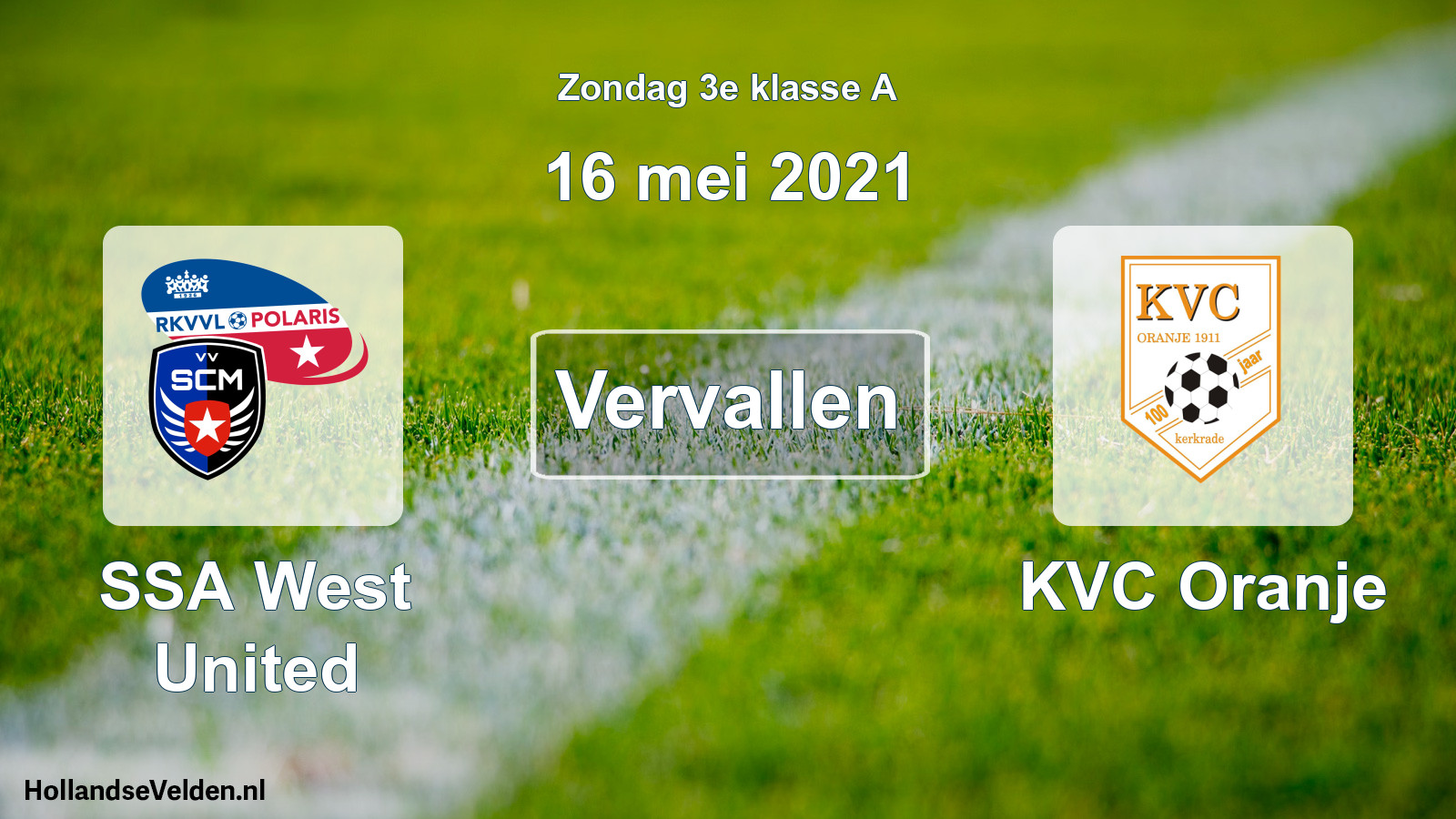Scheduled Match: SSA West United - KVC Oranje (16 May 2021)