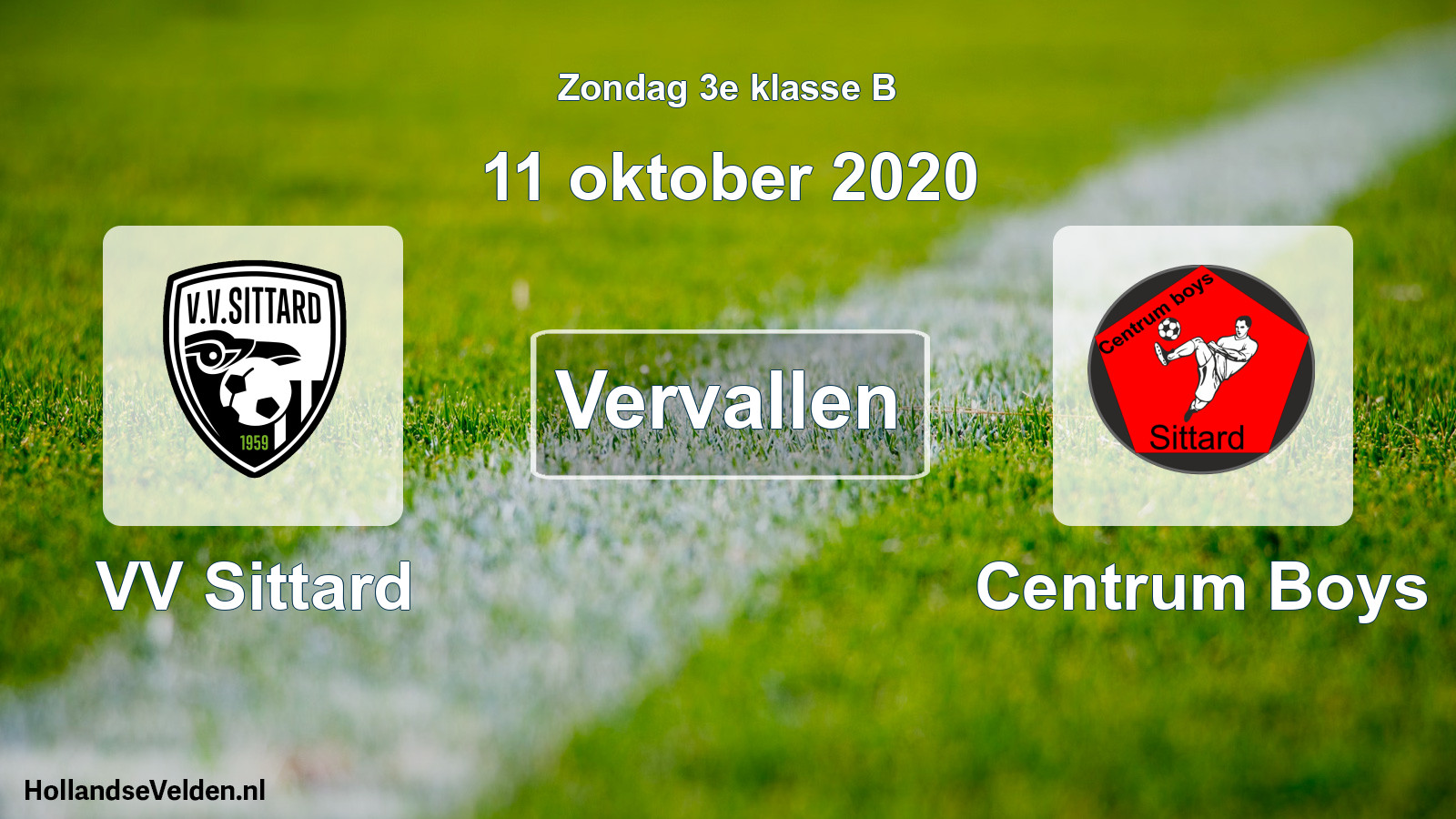 Scheduled Match: VV Sittard - Centrum Boys (11 October 2020)