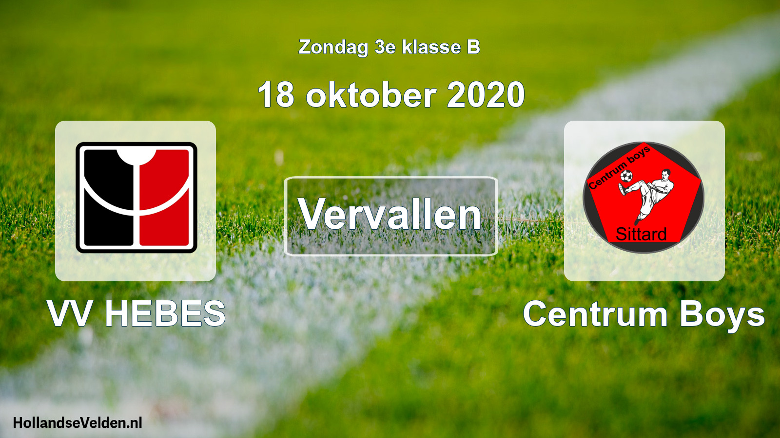 Scheduled Match: VV HEBES - Centrum Boys (18 October 2020)