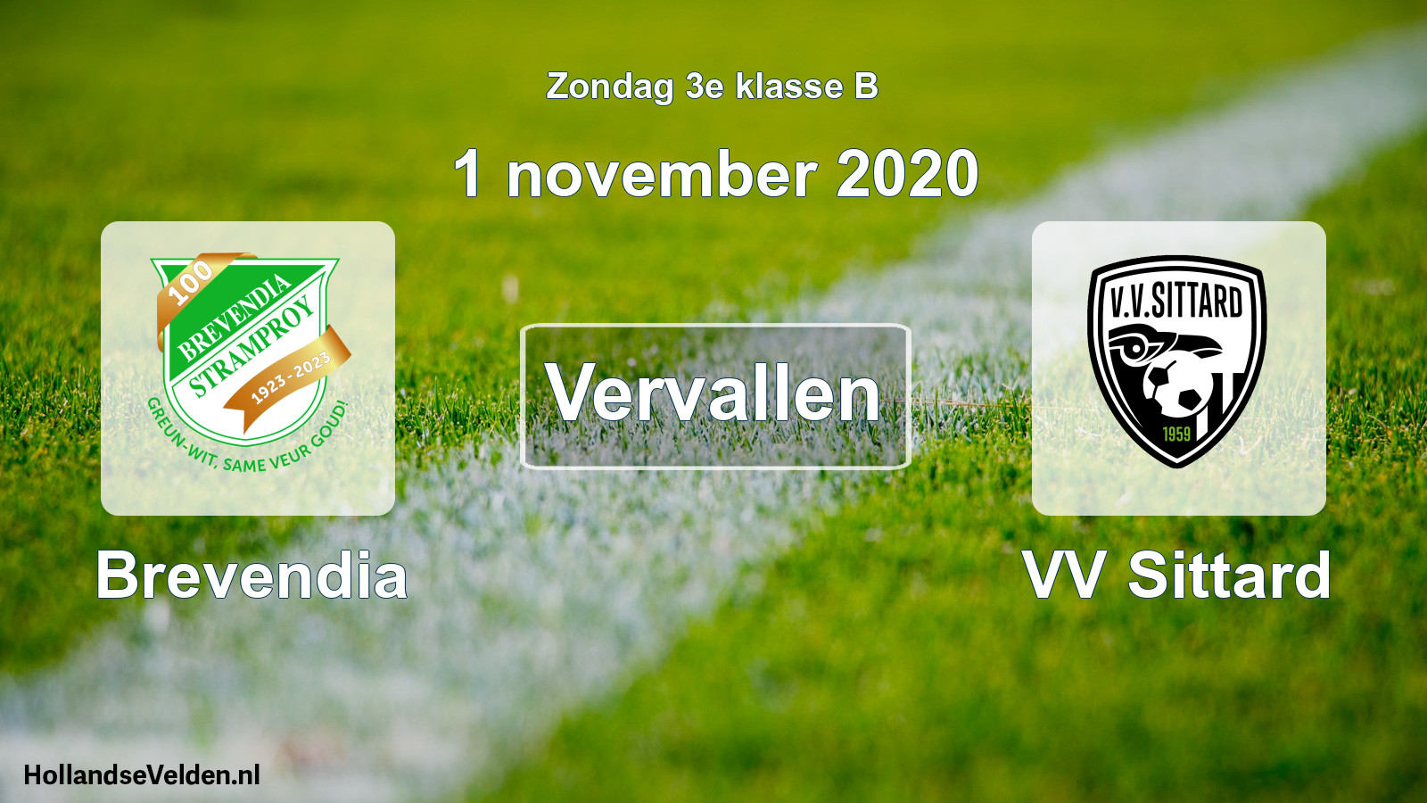 Scheduled Match: Brevendia - VV Sittard (1 November 2020)