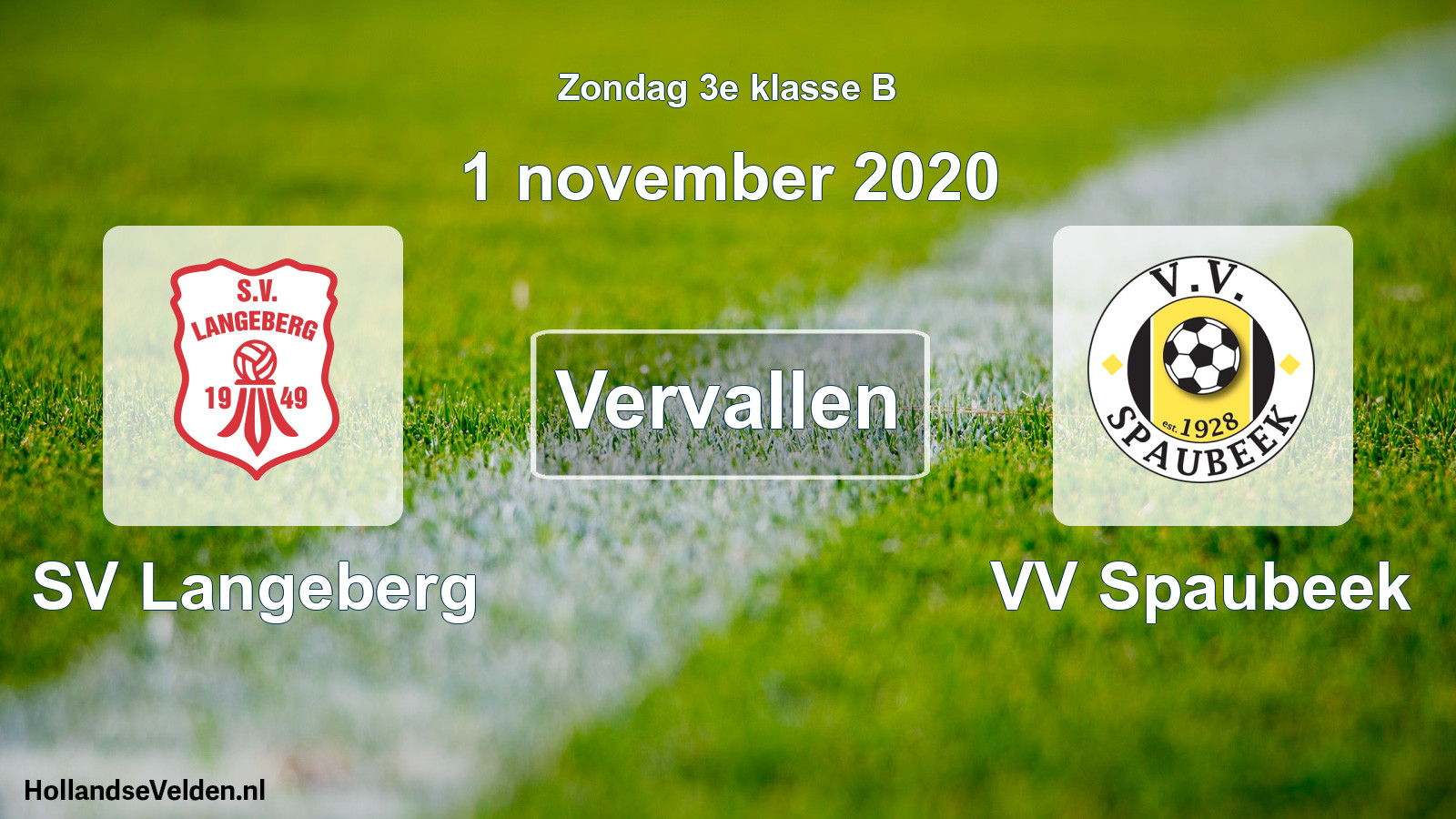 Scheduled Match: SV Langeberg - VV Spaubeek (1 November 2020)