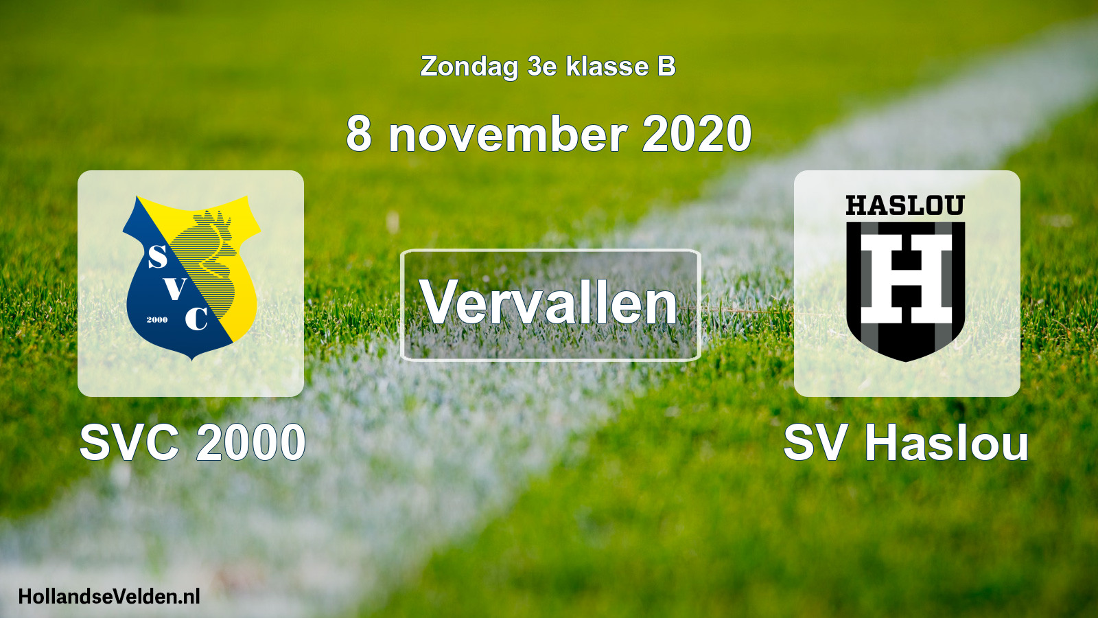 Scheduled Match: SVC 2000 - SV Haslou (8 November 2020)
