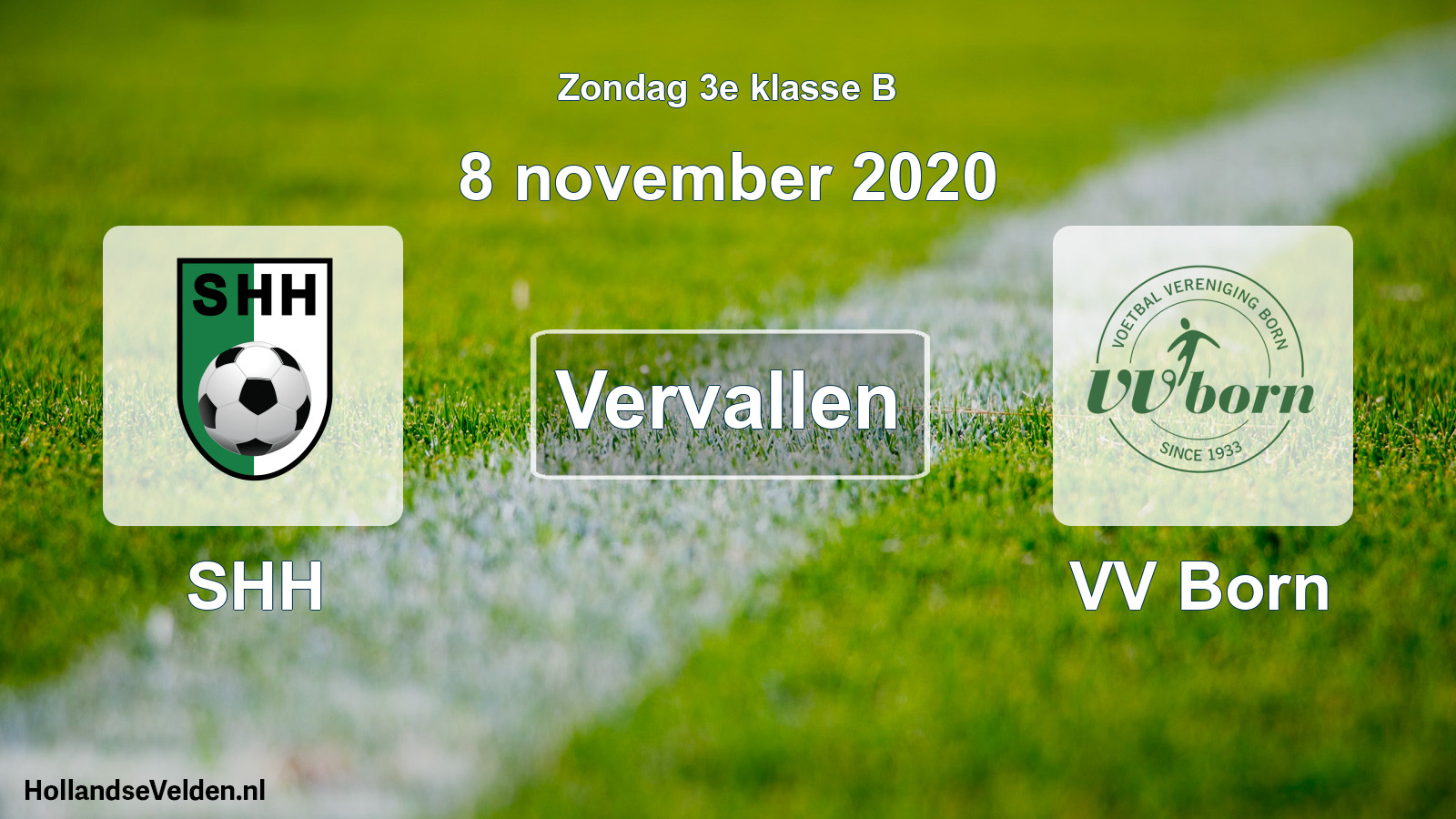Scheduled Match: SHH - VV Born (8 November 2020)