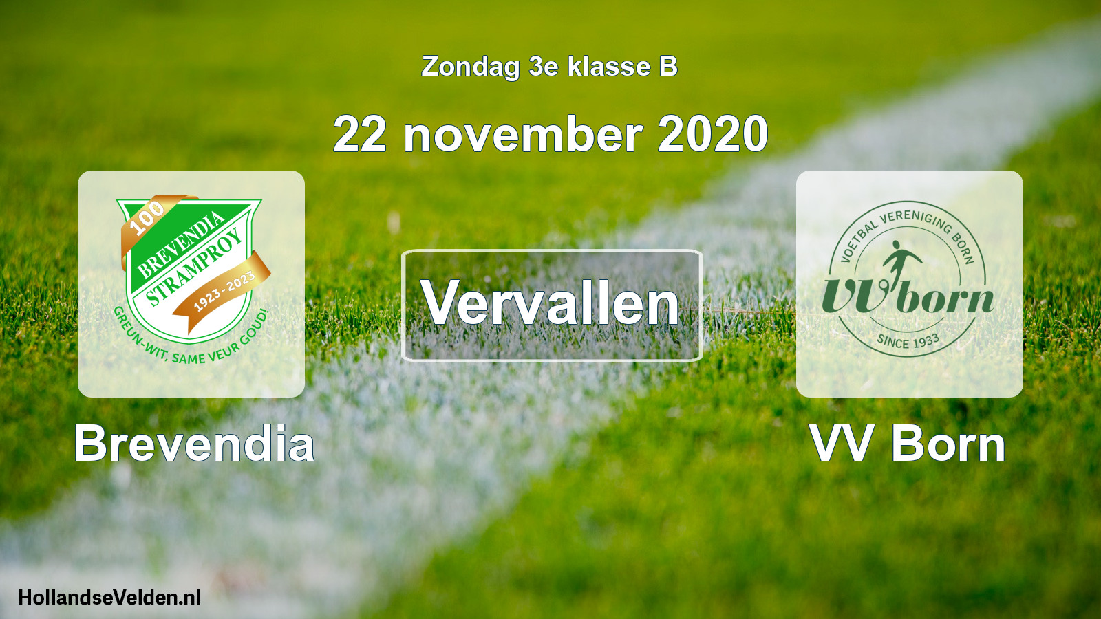 Scheduled Match: Brevendia - VV Born (22 November 2020)