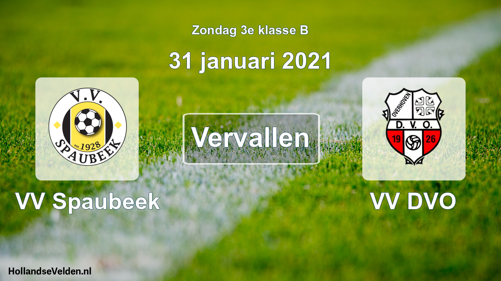 Scheduled Match: VV Spaubeek - VV DVO (31 January 2021)