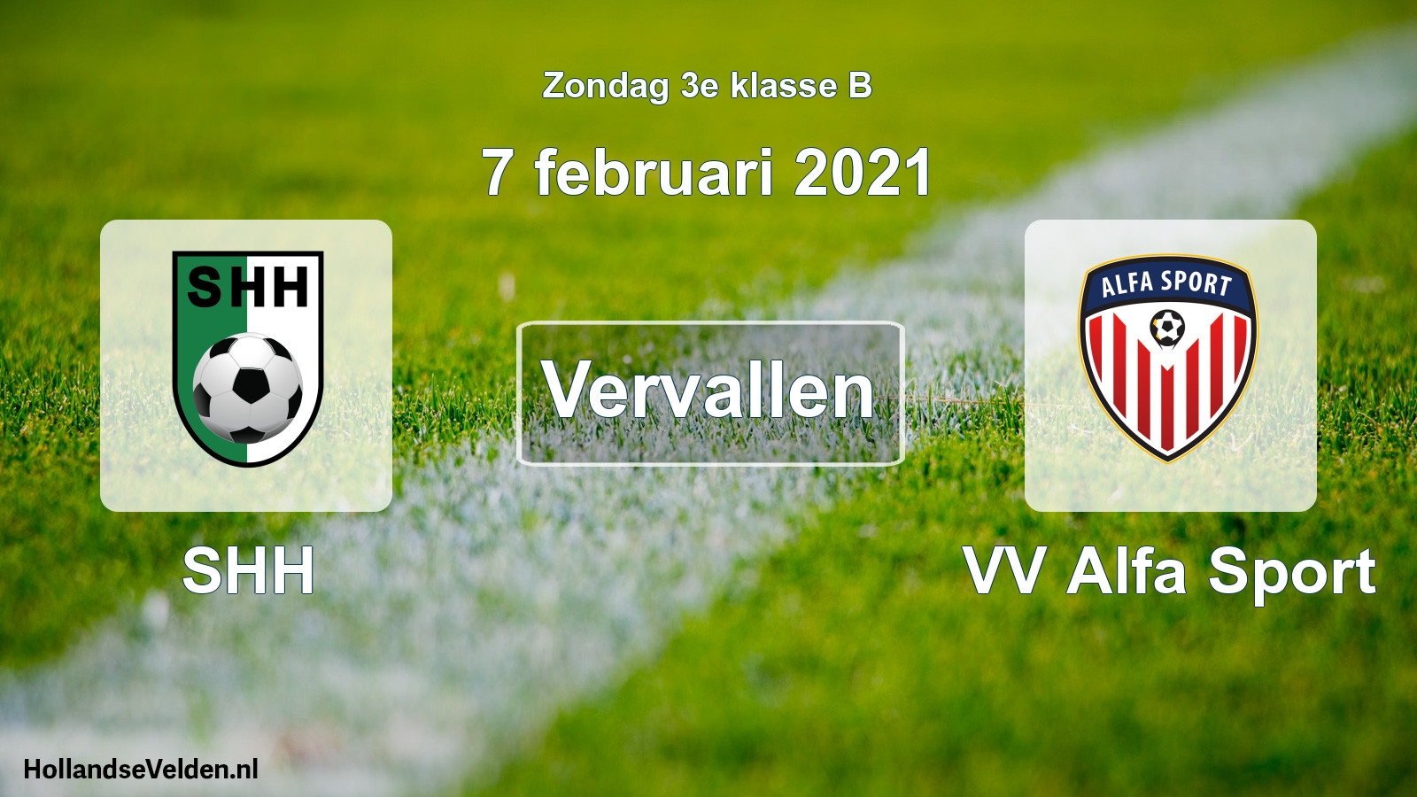 Scheduled Match: SHH - VV Alfa Sport (7 February 2021)