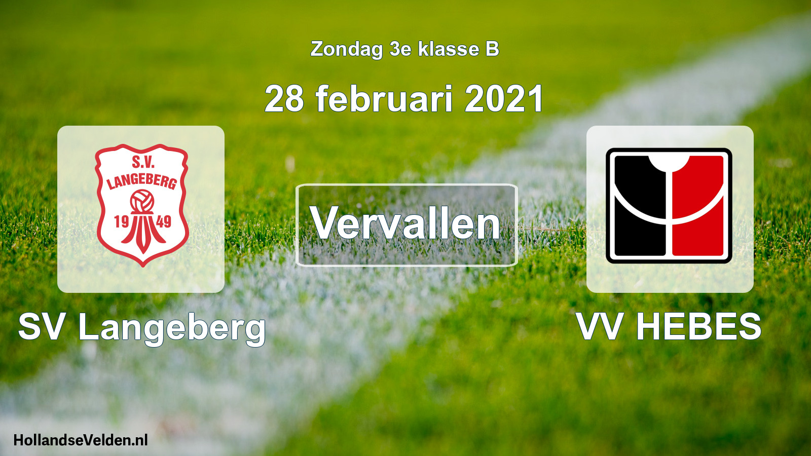 Scheduled Match: SV Langeberg - VV HEBES (28 February 2021)